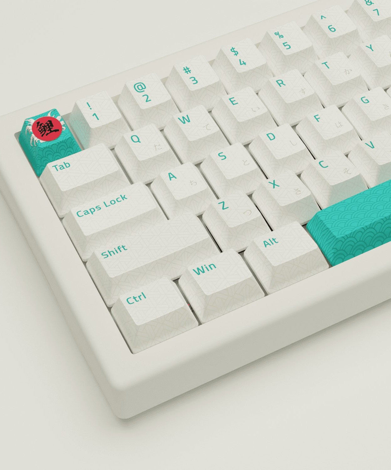 Koi Hiragana Design Keycaps and Mechanical Keyboard