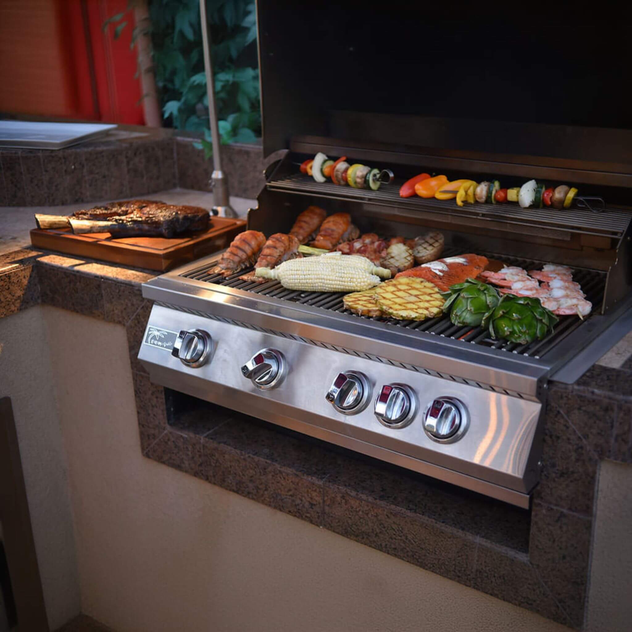KoKoMo Grills 32-Inch Heavy Duty 60K BTU LP/NG 4 Burner Built-In Stainless Steel Gas Grill (SAK25317)