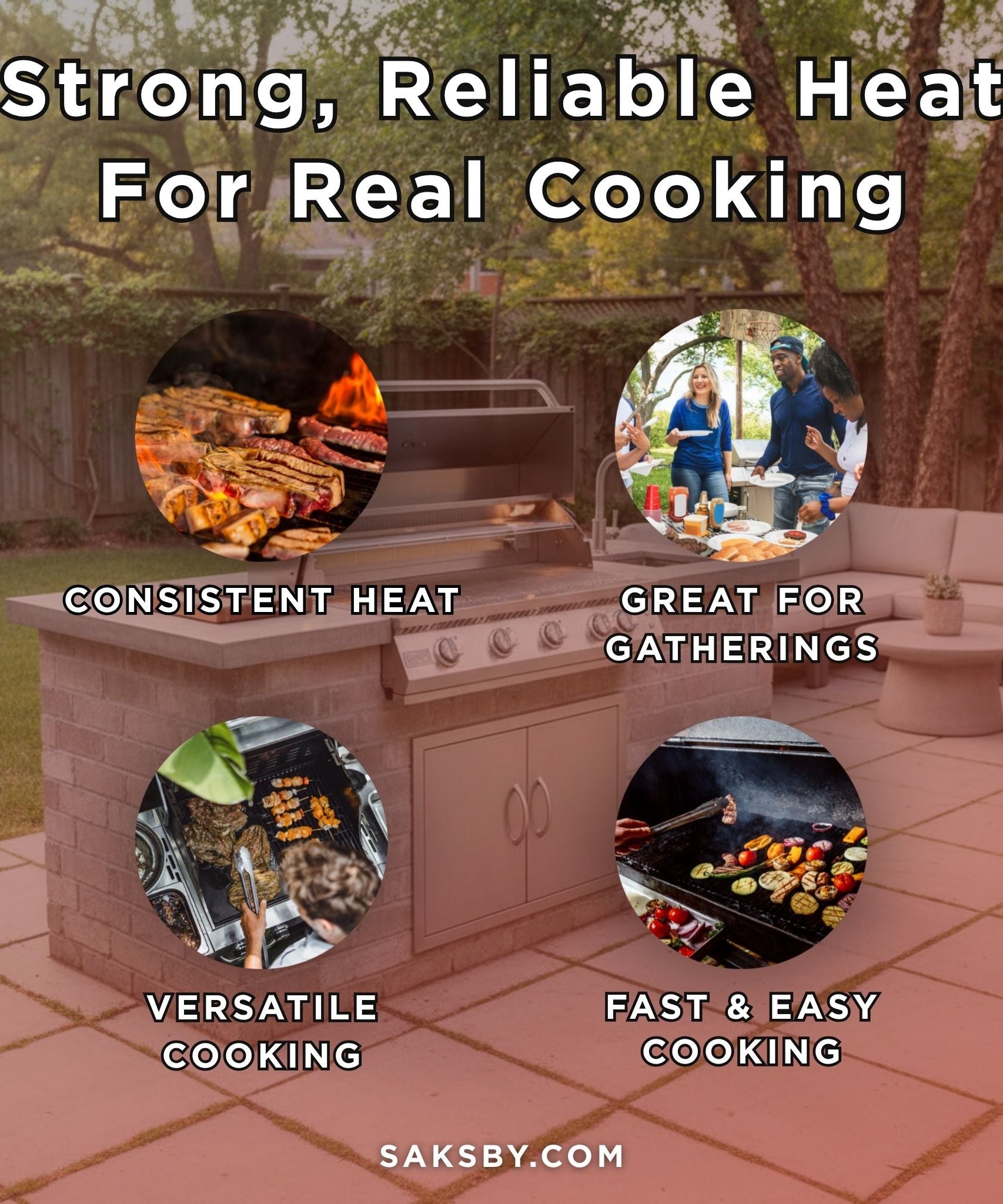 KoKoMo Grills 40-Inch Professional 87K BTU LP NG 5 Burner Built-In Stainless Steel Gas Grill (SAK75364)