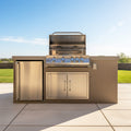KoKoMo Grills 7FT Straight BBQ Island With Built-In BBQ And Refrigerator [Made-To-Order] (SAK46187)