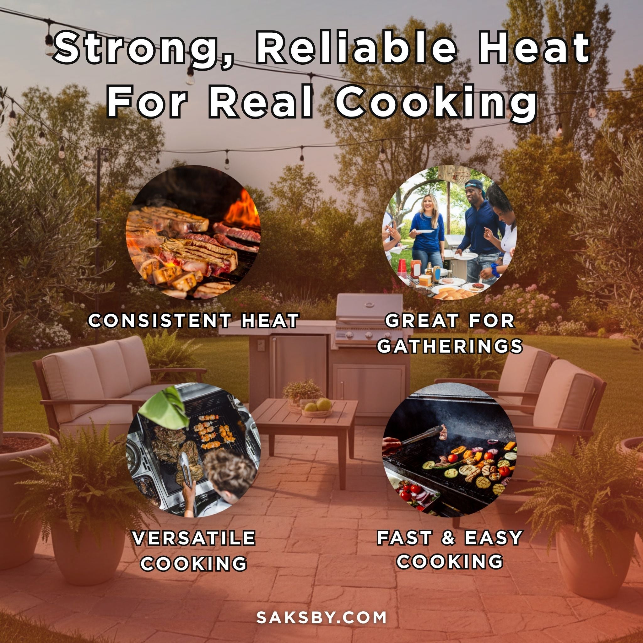 KoKoMo Grills Mini Maui 6FT BBQ Island With LED Lights, Built-In BBQ And Refrigerator [Made-To-Order] (SAK53828)