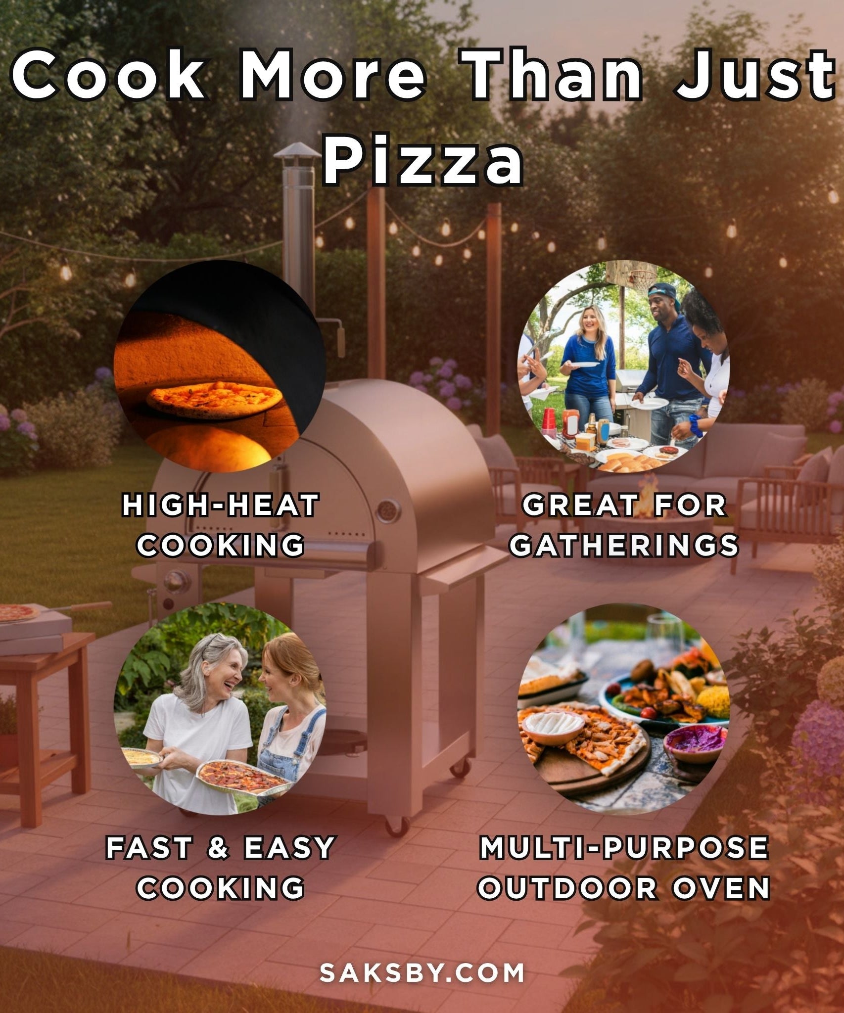 KoKoMo Grills Premium 32-Inch Stainless Steel Dual Fuel Gas Or Wood Fired Pizza Oven [KO-PIZZAOVEN] (SAK14753)