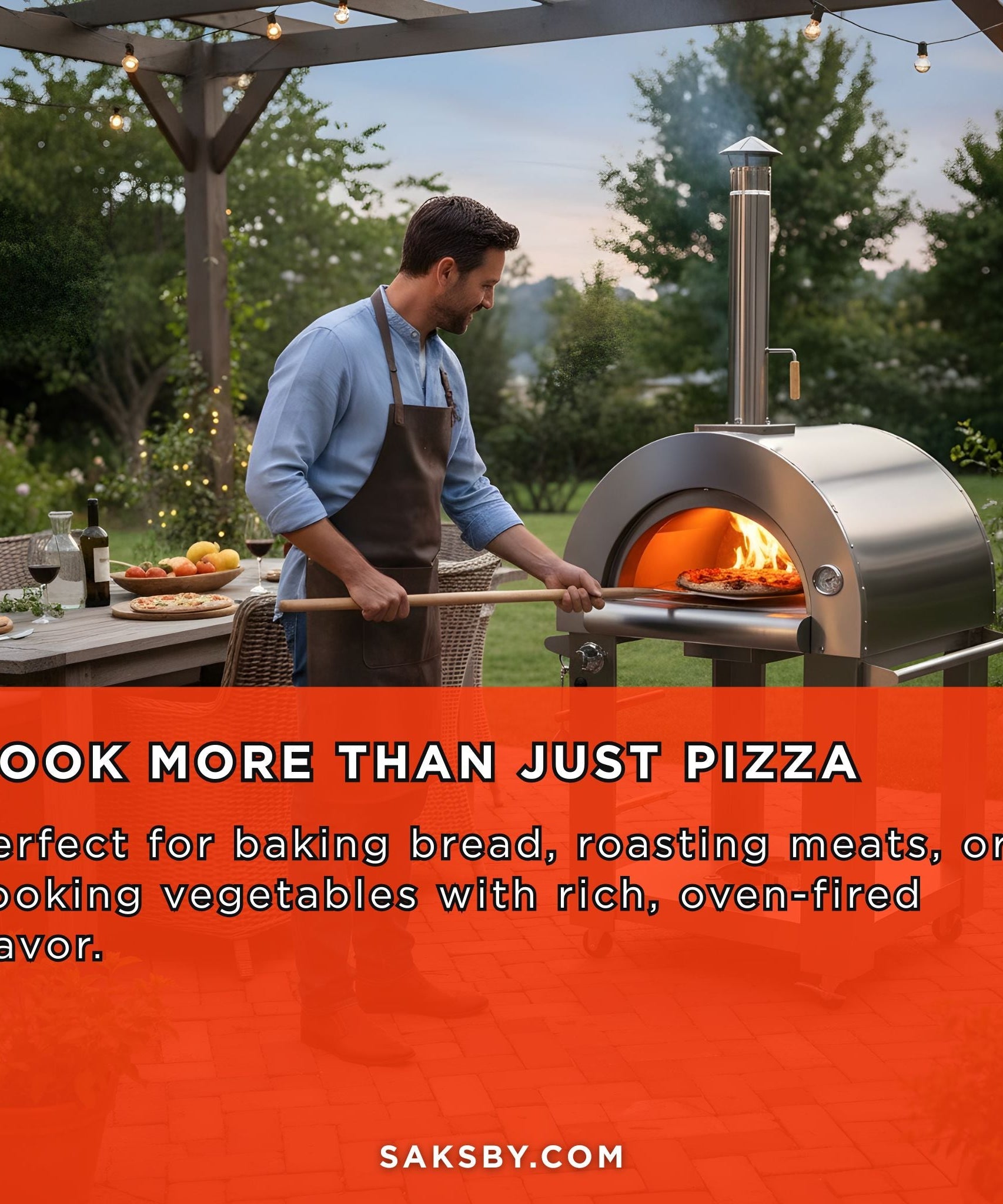 KoKoMo Grills Premium 32-Inch Stainless Steel Dual Fuel Gas Or Wood Fired Pizza Oven [KO-PIZZAOVEN] (SAK14753)