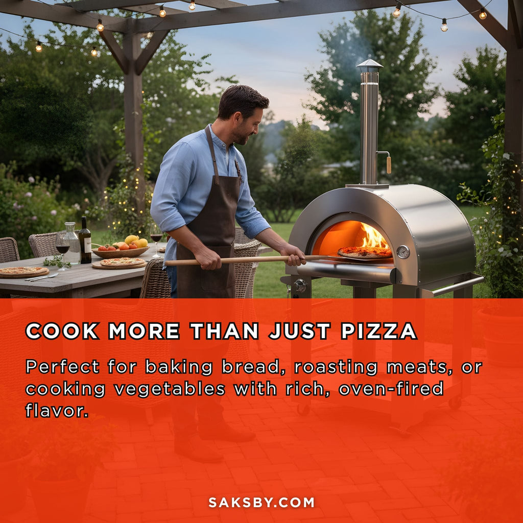 KoKoMo Grills Premium 32-Inch Stainless Steel Dual Fuel Gas Or Wood Fired Pizza Oven [KO-PIZZAOVEN] (SAK14753)