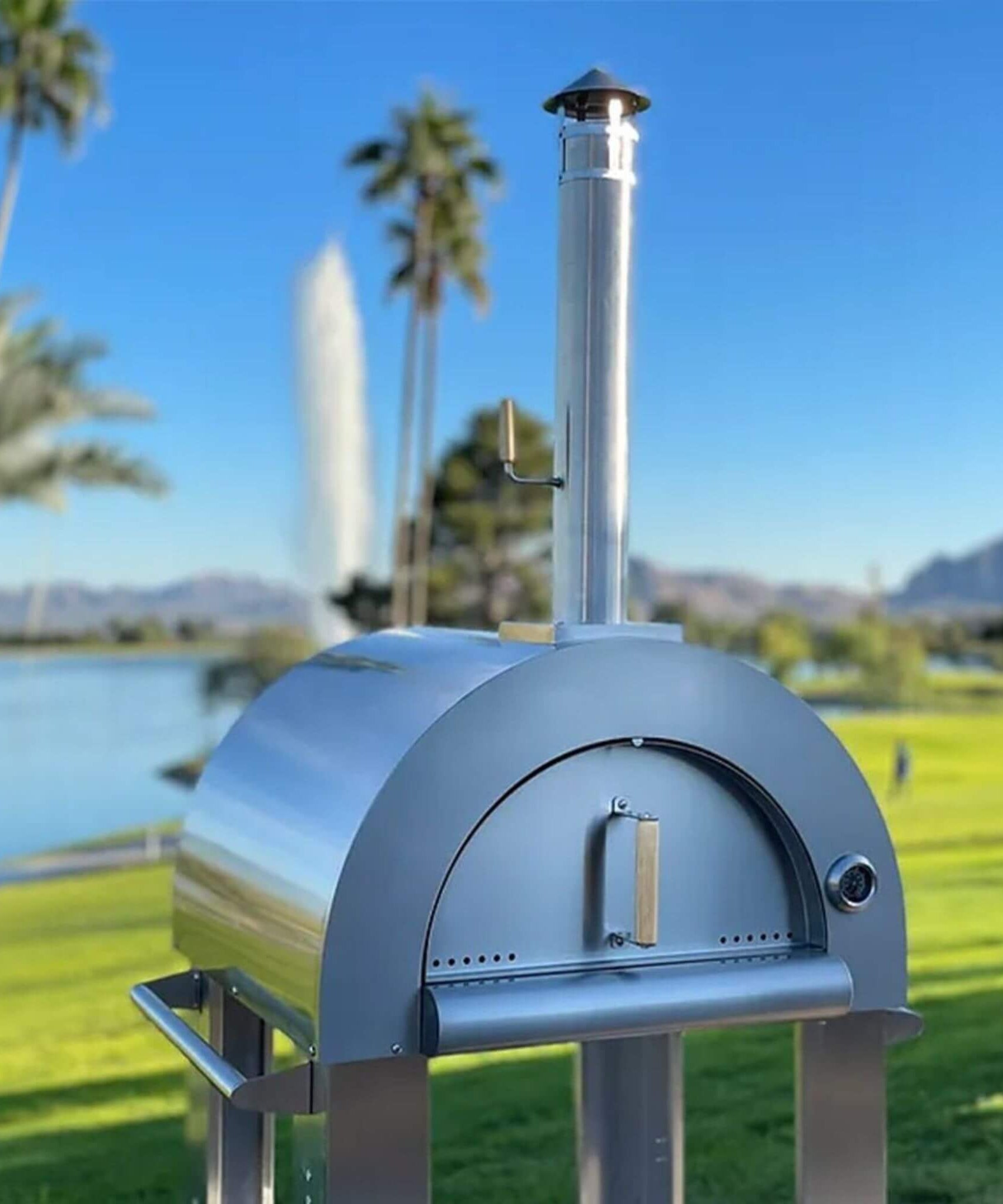 KoKoMo Grills Premium 32-Inch Stainless Steel Wood Fired Pizza Oven [KO-PIZZAOVEN] (SAK92618)