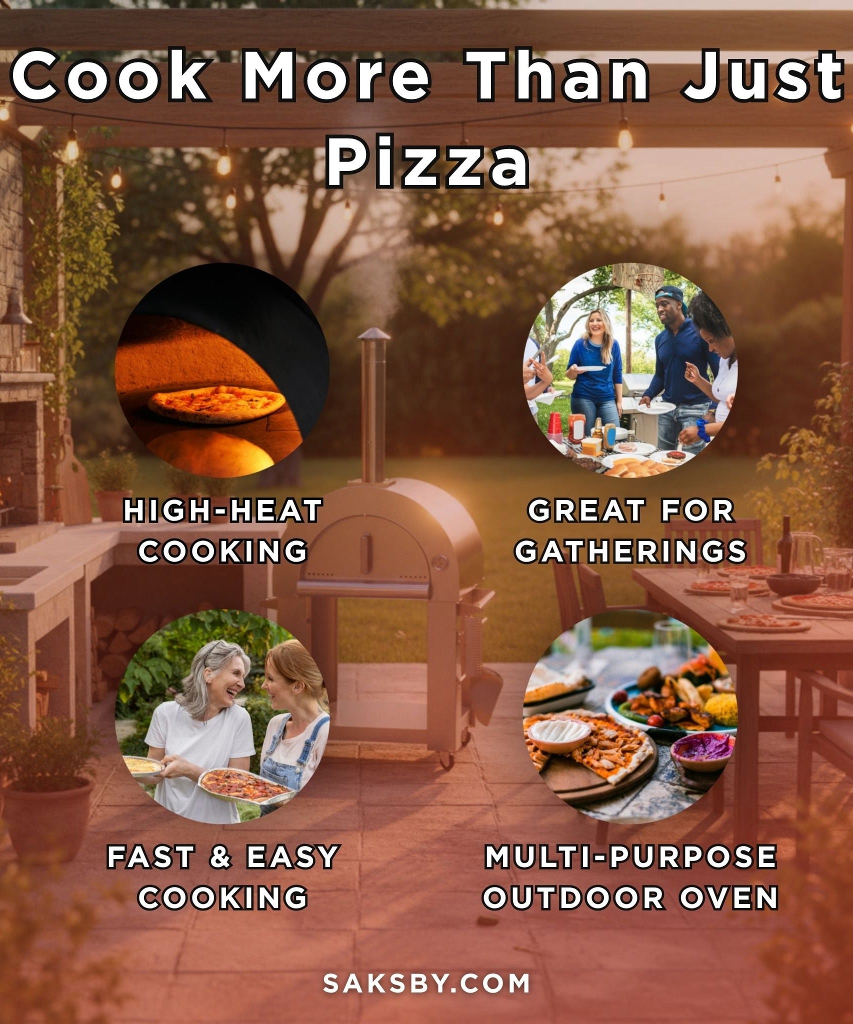 KoKoMo Grills Premium 32-Inch Stainless Steel Wood Fired Pizza Oven [KO-PIZZAOVEN] (SAK92618)