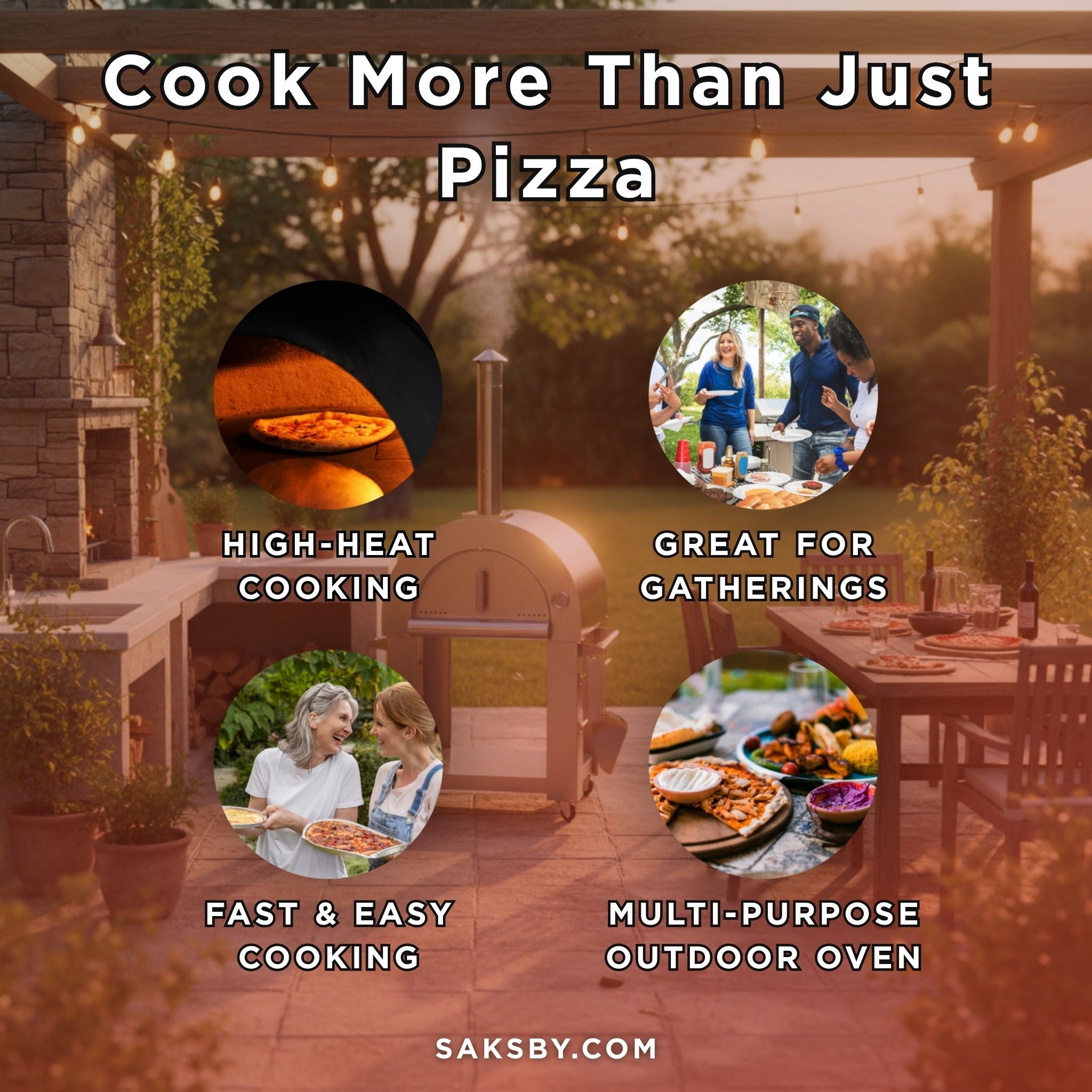 KoKoMo Grills Premium 32-Inch Stainless Steel Wood Fired Pizza Oven [KO-PIZZAOVEN] (SAK92618)