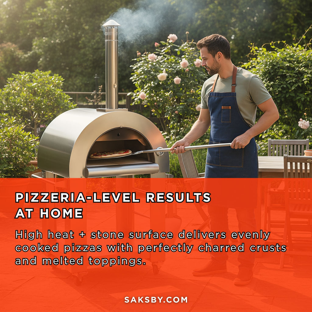 KoKoMo Grills Premium 32-Inch Stainless Steel Wood Fired Pizza Oven [KO-PIZZAOVEN] (SAK92618)