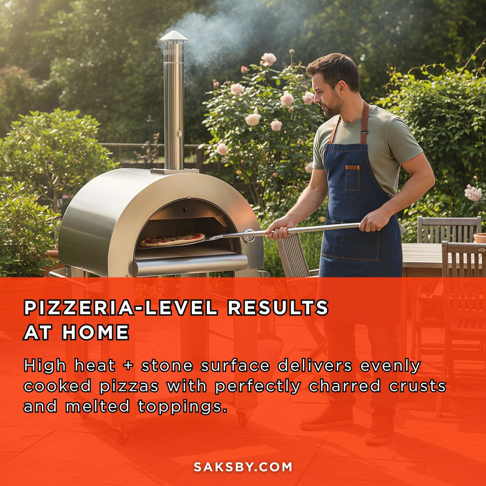 KoKoMo Grills Premium 32-Inch Stainless Steel Wood Fired Pizza Oven [KO-PIZZAOVEN] (SAK92618)