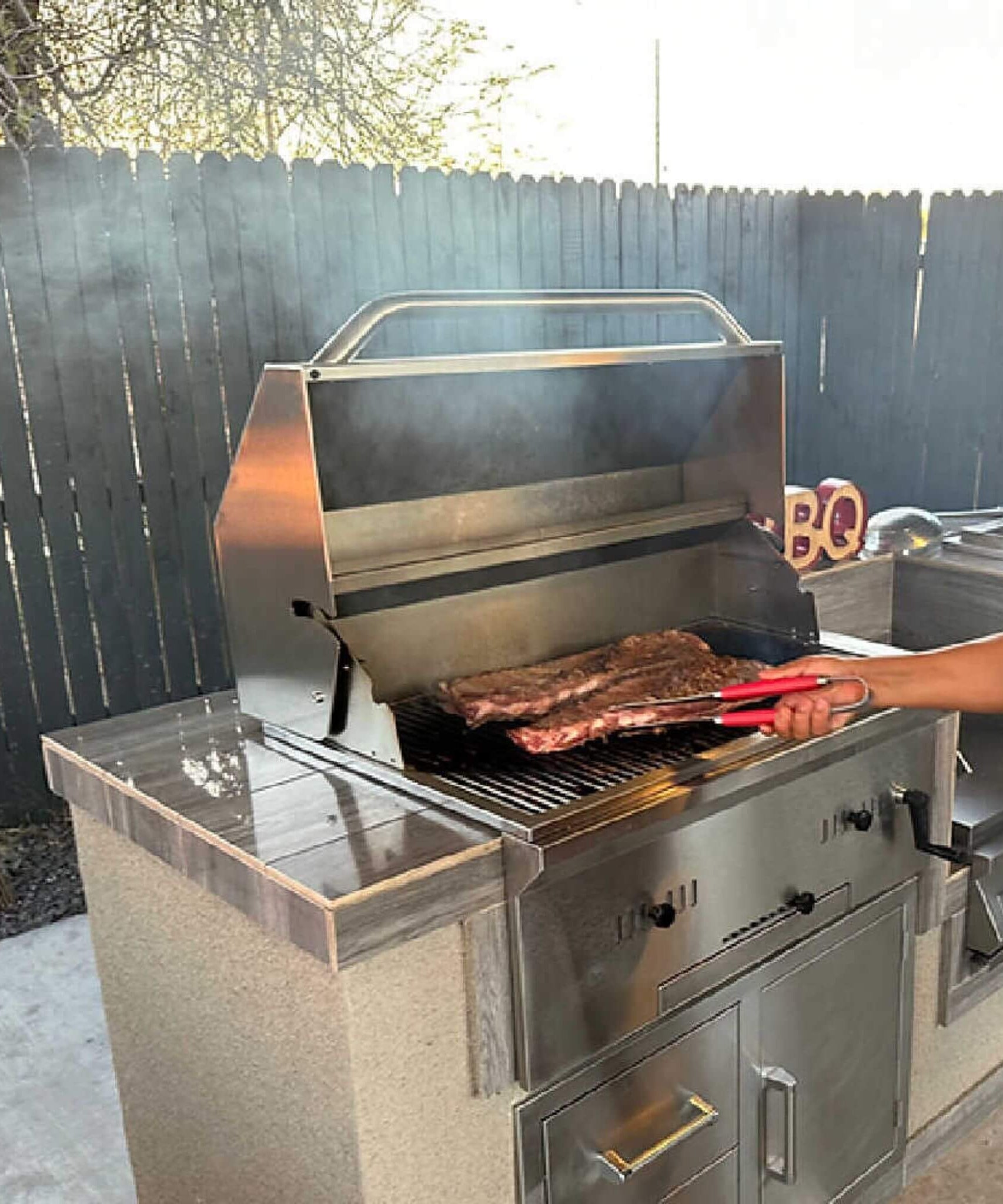 KoKoMo Grills Premium Built-In Charcoal Grill With 304 Stainless Steel And Adjustable Heat Tray, 32" (SAK32504)