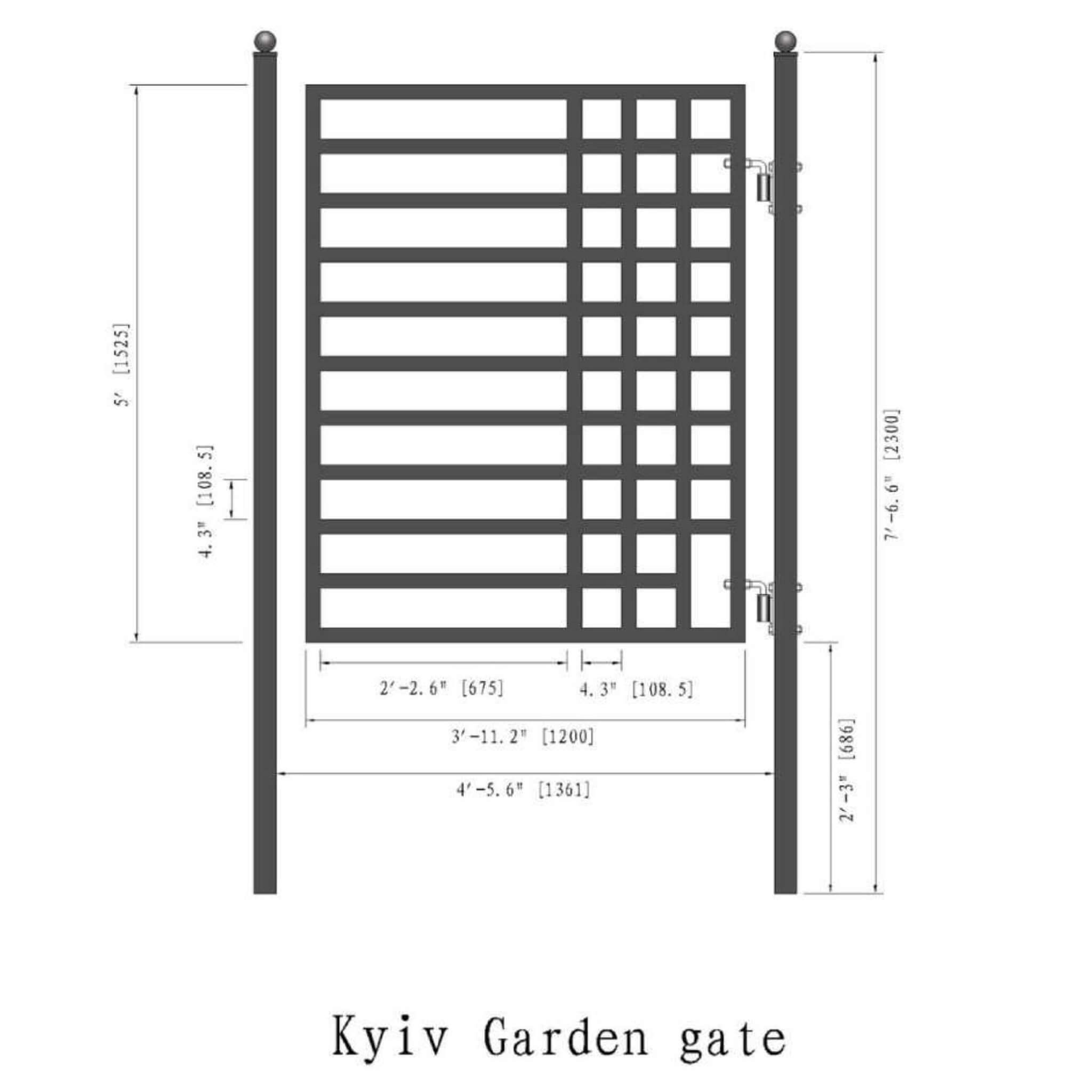 5FT Heavy-Duty Kyiv-Style Powder-Coated Galvanized Steel Pedestrian Gate (SAK45810)