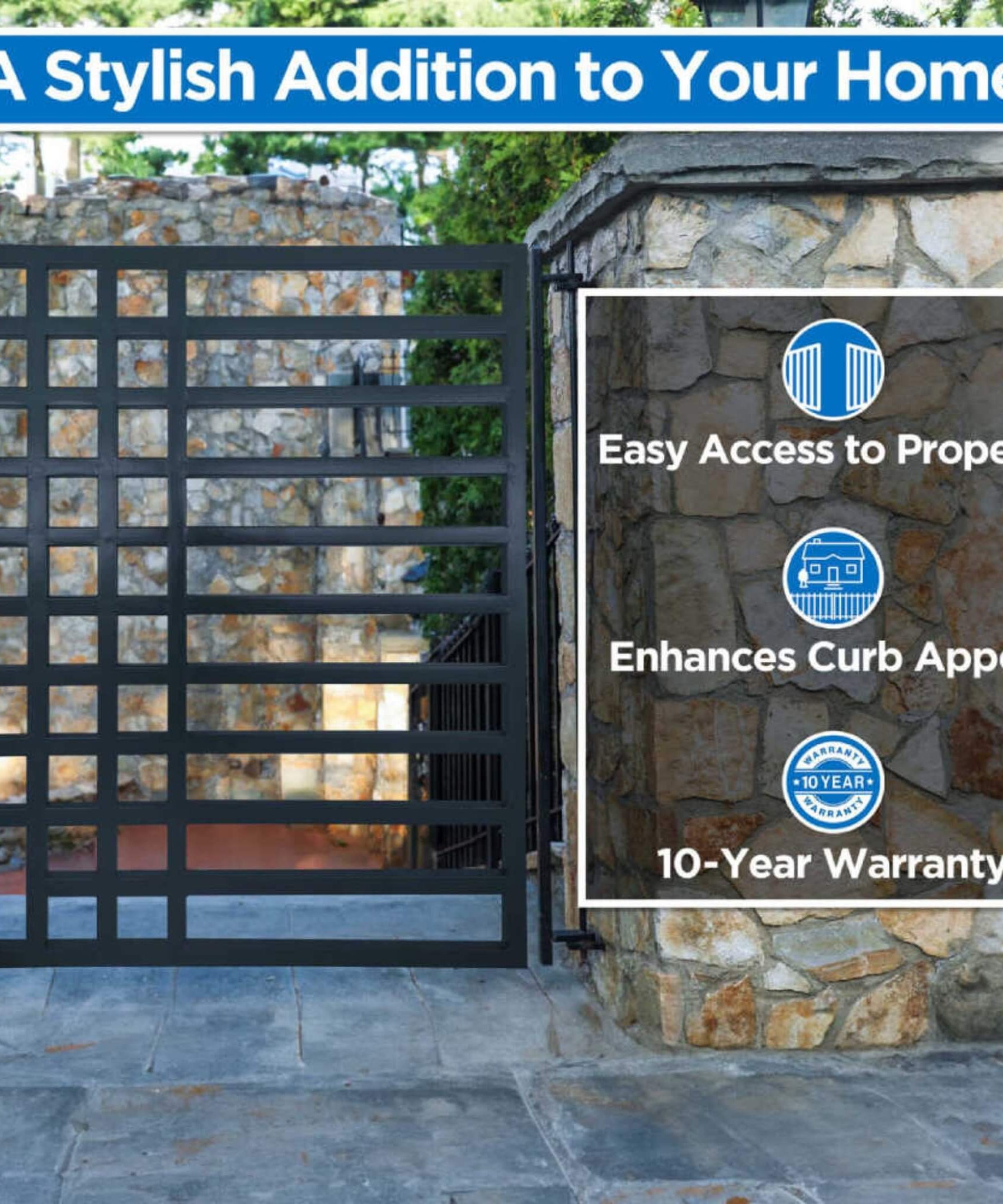 5FT Heavy-Duty Kyiv-Style Powder-Coated Galvanized Steel Pedestrian Gate (SAK45810)