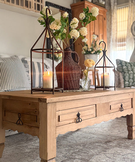 Laternen im Vintage-Stil mit offenem Käfig-Design, 2er-Set