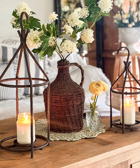 Laternen im Vintage-Stil mit offenem Käfig-Design, 2er-Set