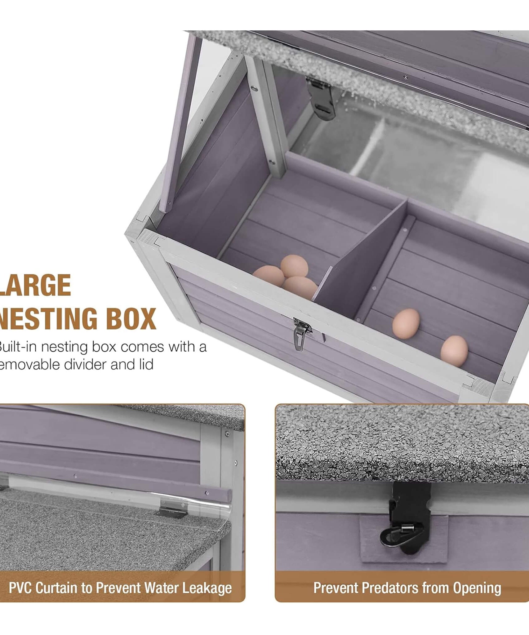 Large 103-Inch Outdoor Chicken Coop House With Run And Nesting Box [4-6 Chickens] (SAK53194)