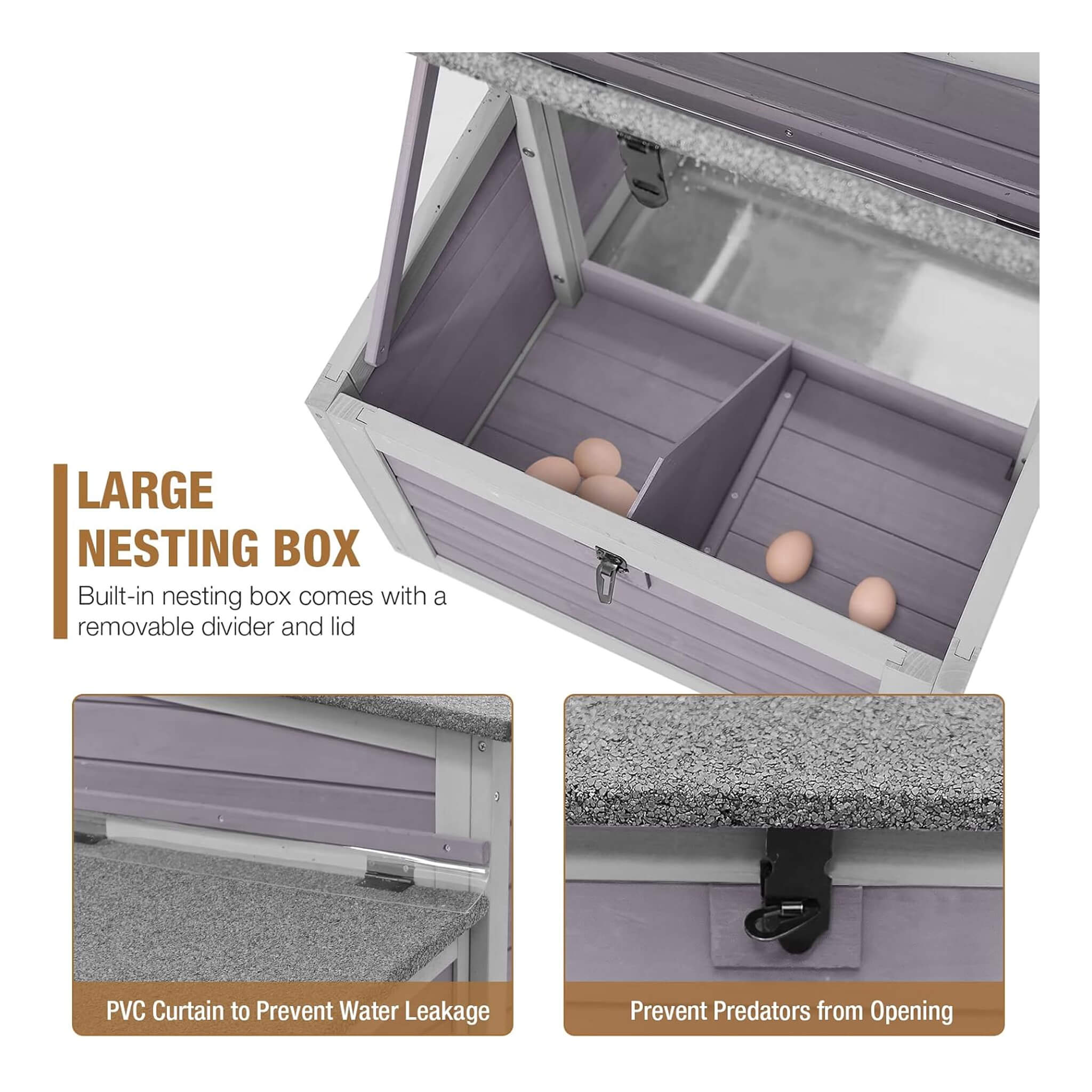 Large 103-Inch Outdoor Chicken Coop House With Run And Nesting Box [4-6 Chickens] (SAK53194)