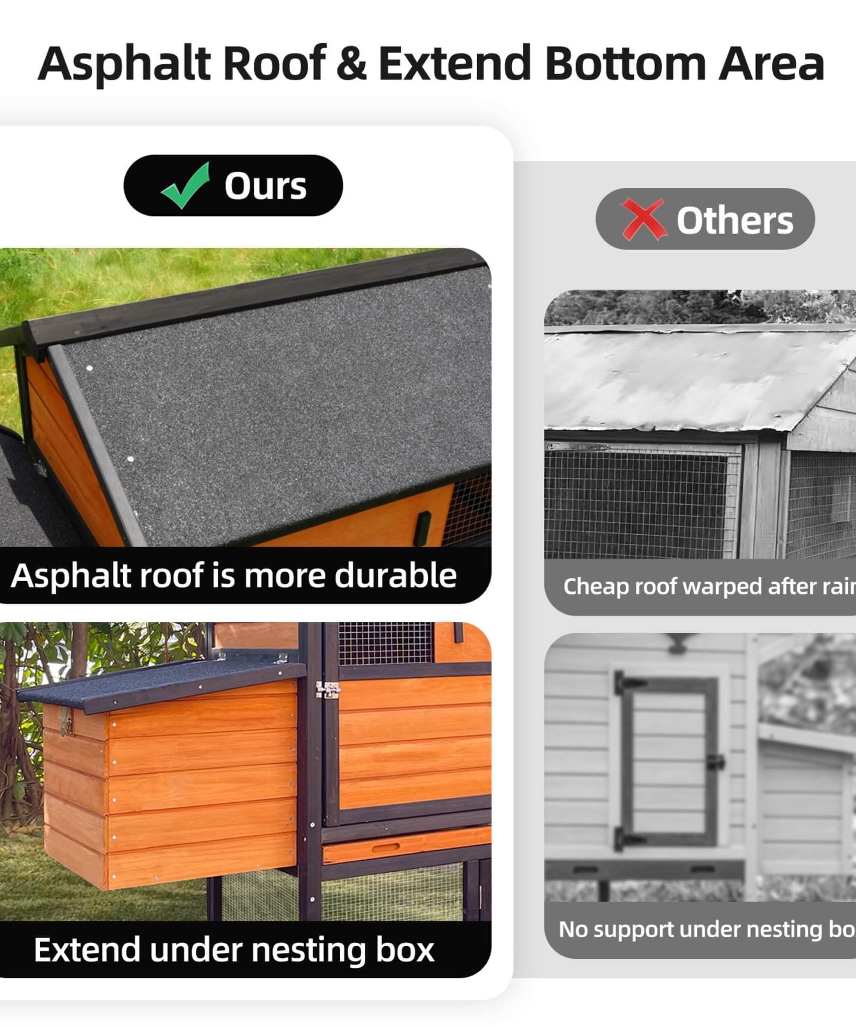 Large 114-Inch Outdoor Wooden Chicken Coop With Run And Nesting Box (SAK83516)