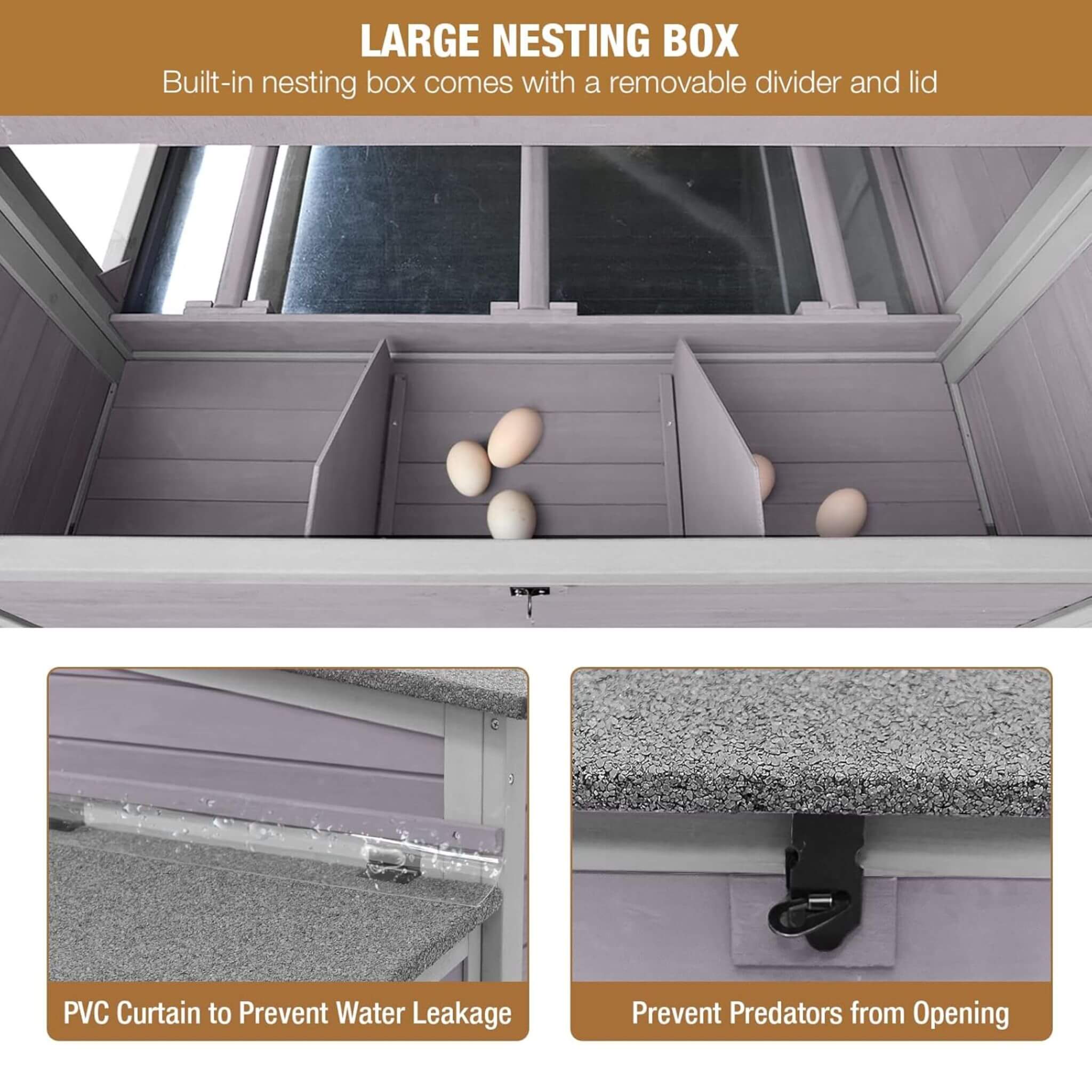 Large 115-Inch Portable Chicken Coop With Run And Nesting Boxes [8-10 Chickens] (SAK18263)