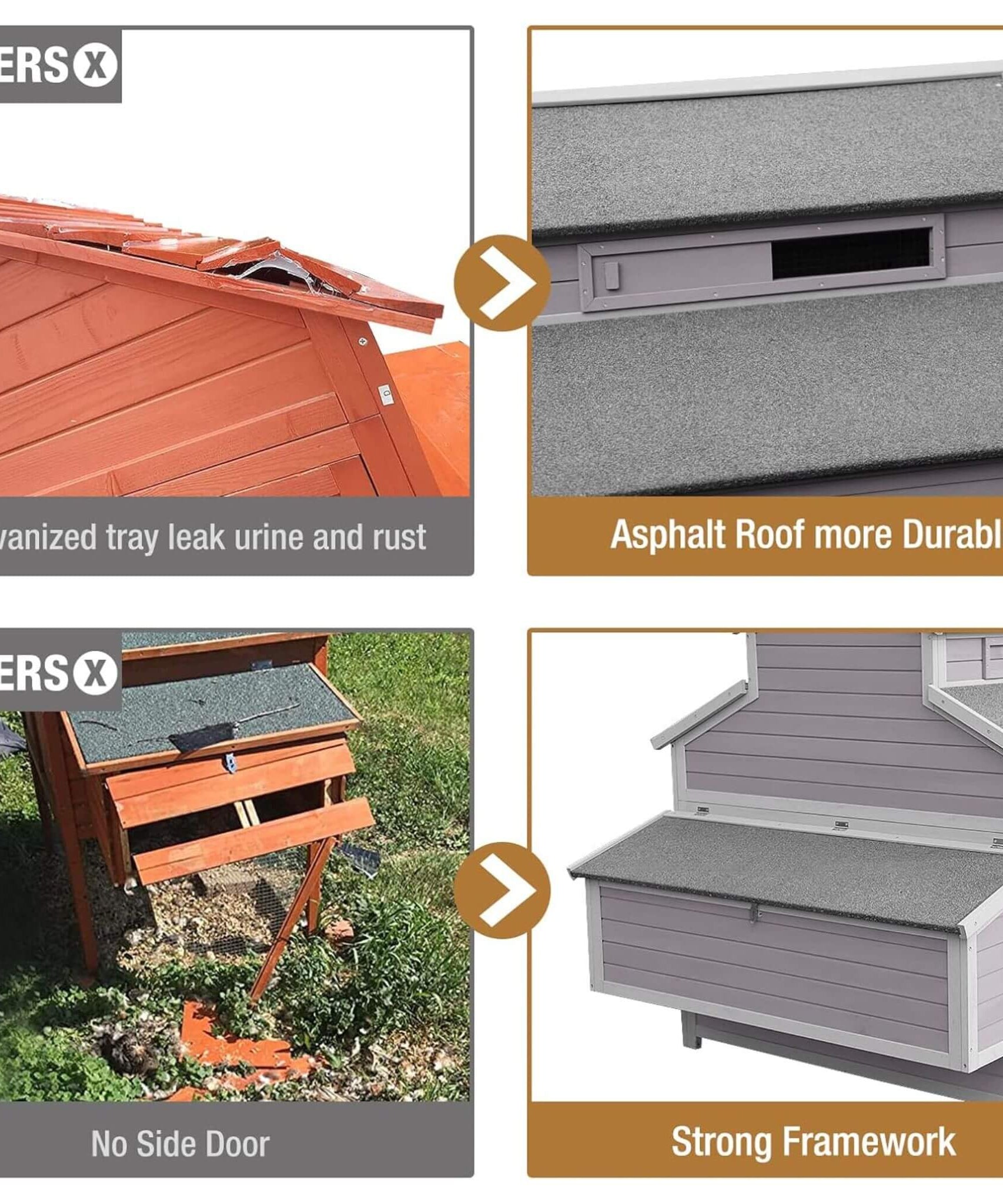 Large 115-Inch Portable Chicken Coop With Run And Nesting Boxes [8-10 Chickens] (SAK18263)