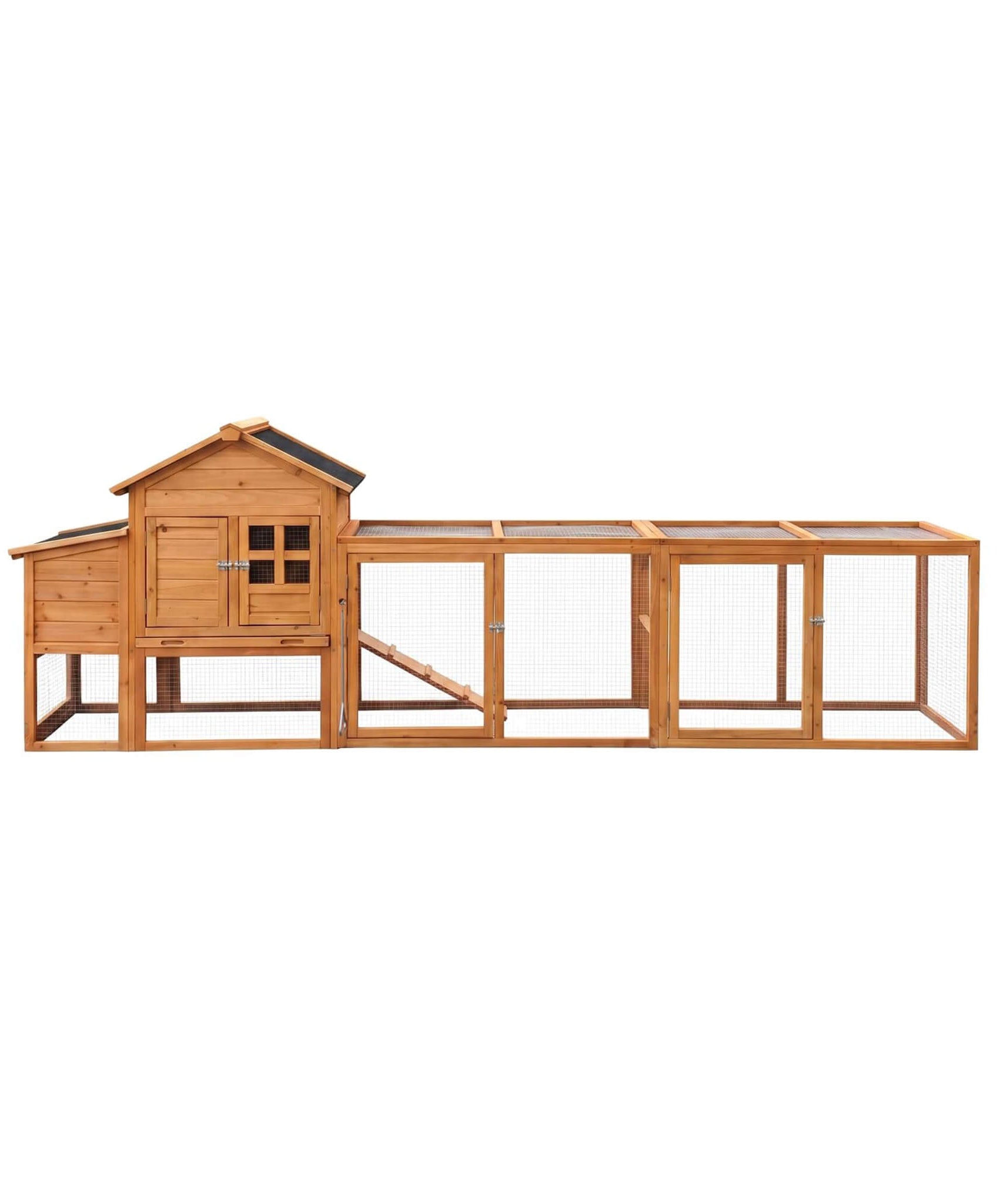 Large 122-Inch Chicken Coop With Run, Nest Box & Removable Tray For 4-6 Hens (SAK19542)