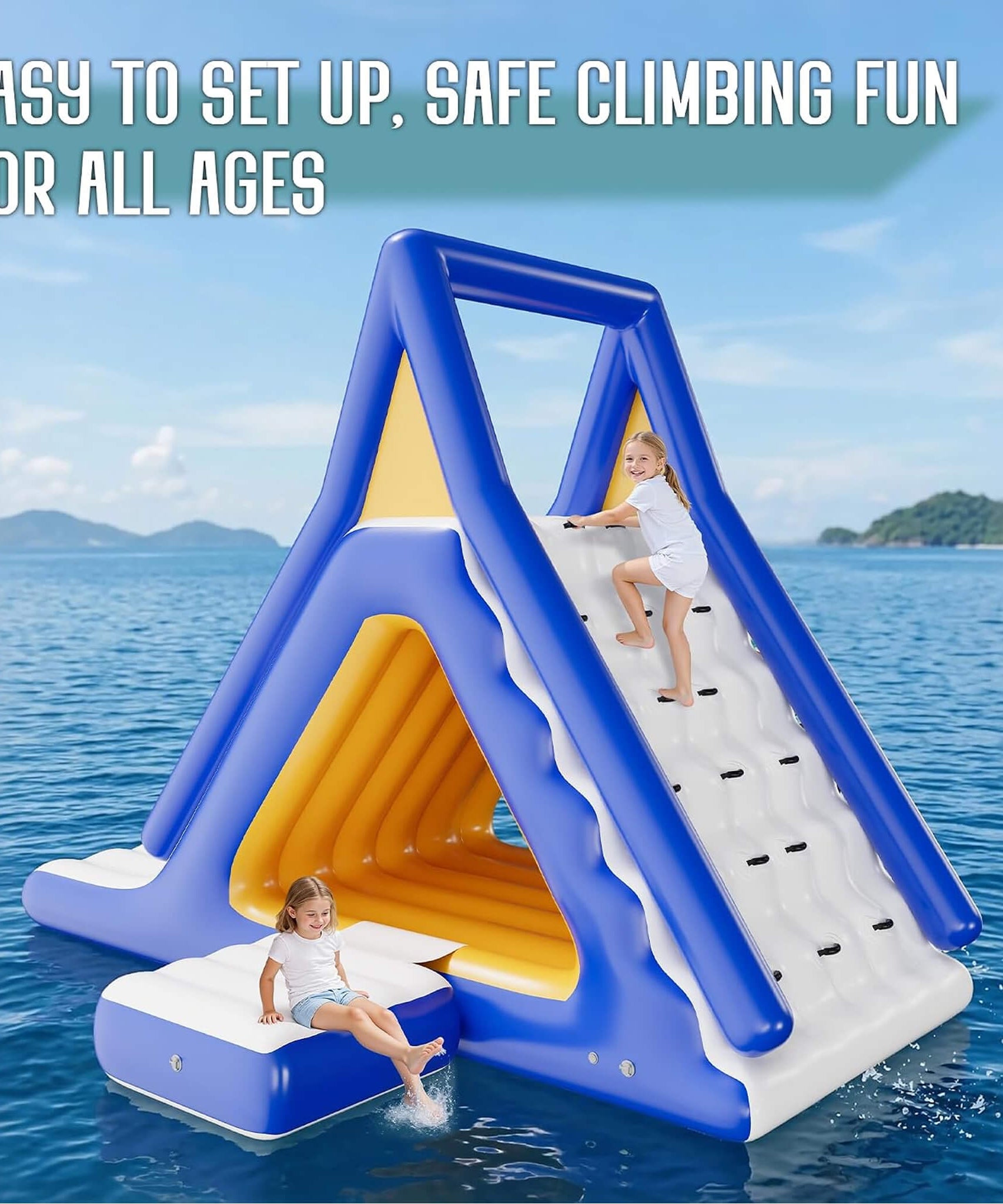 Large 15FT Commercial Inflatable Water Slide With Climbing Handle (SAK98314)