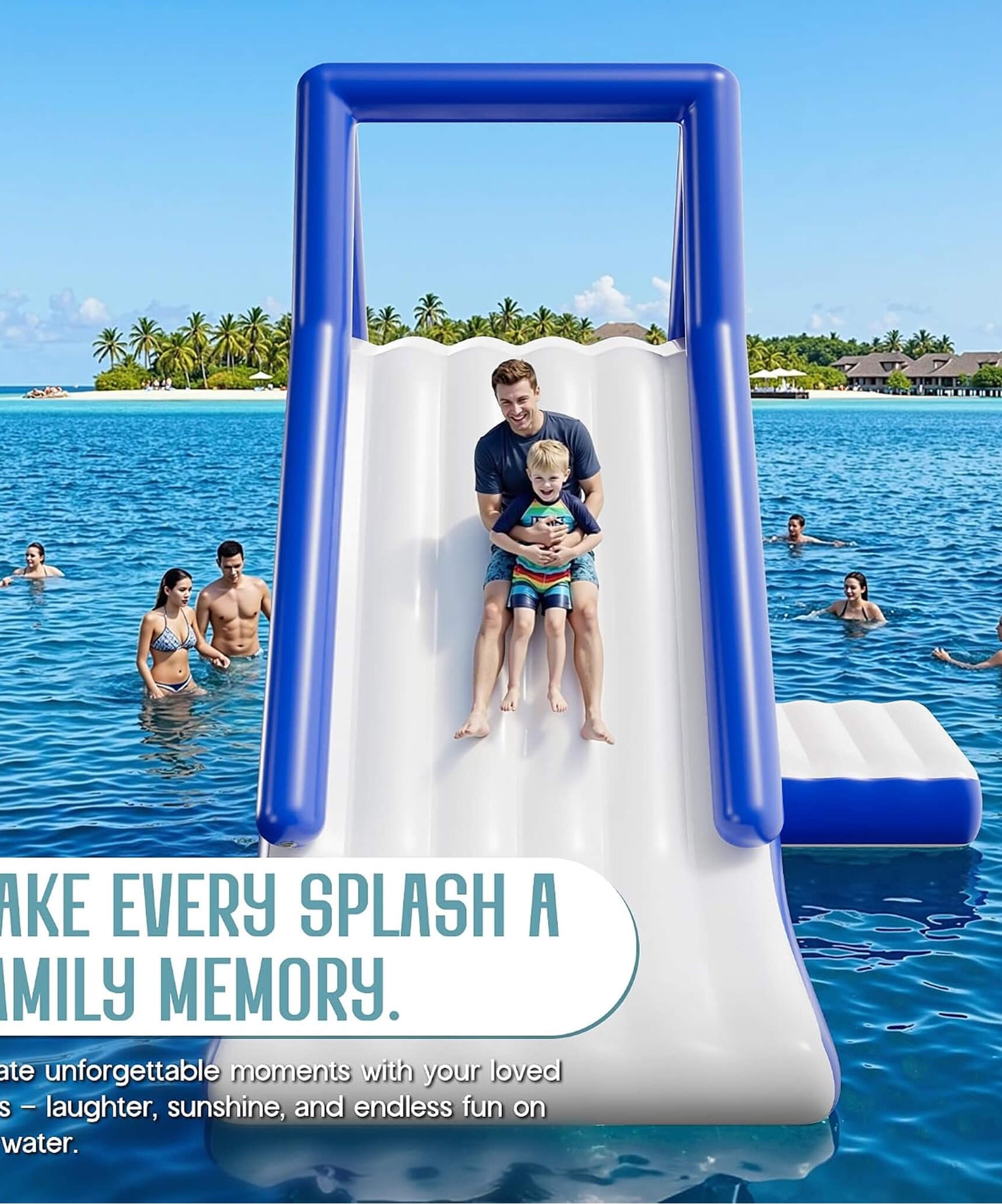 Large 15FT Commercial Inflatable Water Slide With Climbing Handle (SAK98314)