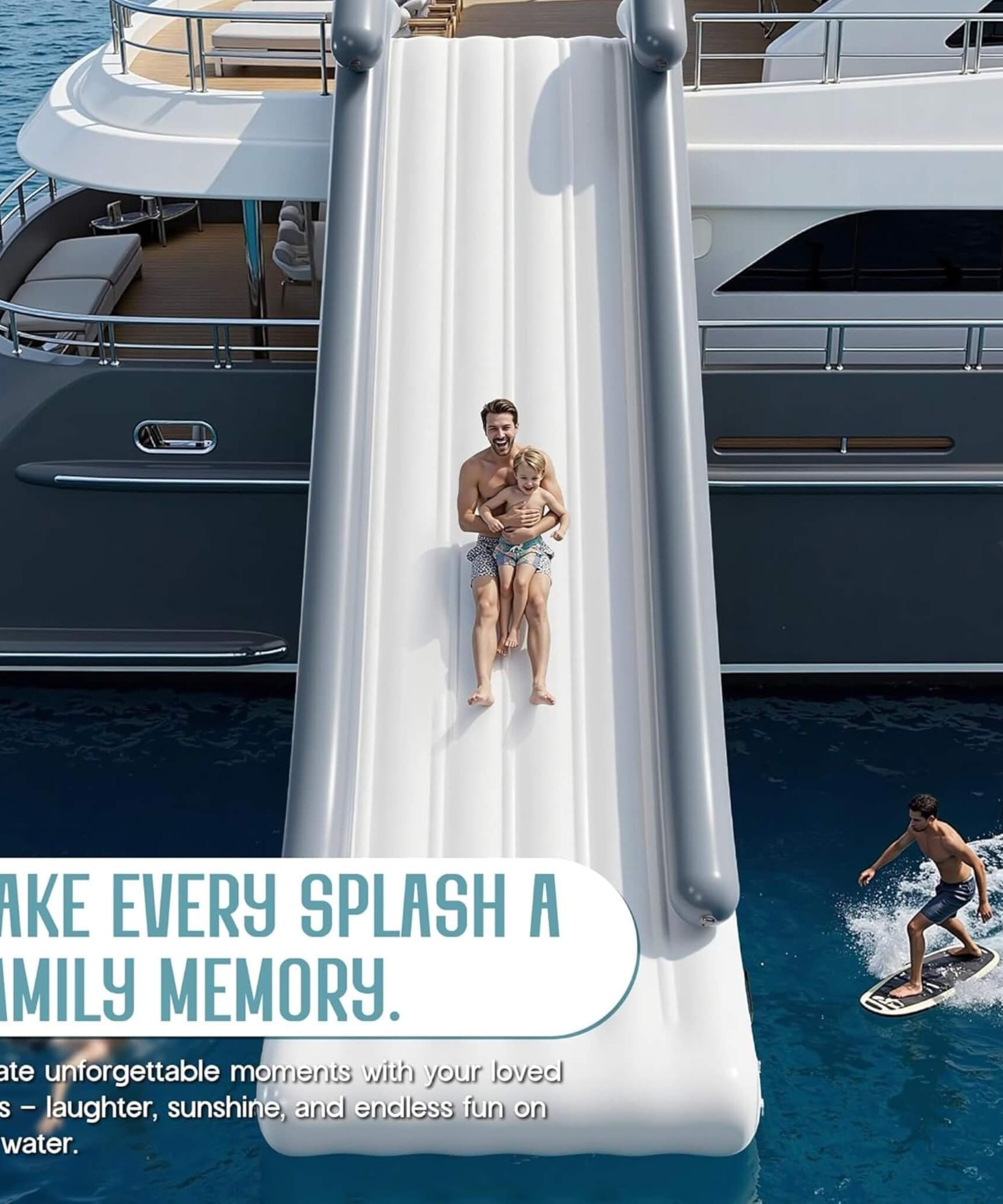 Large 16FT Commercial Inflatable Yacht Water Slide With Pump (SAK48172)
