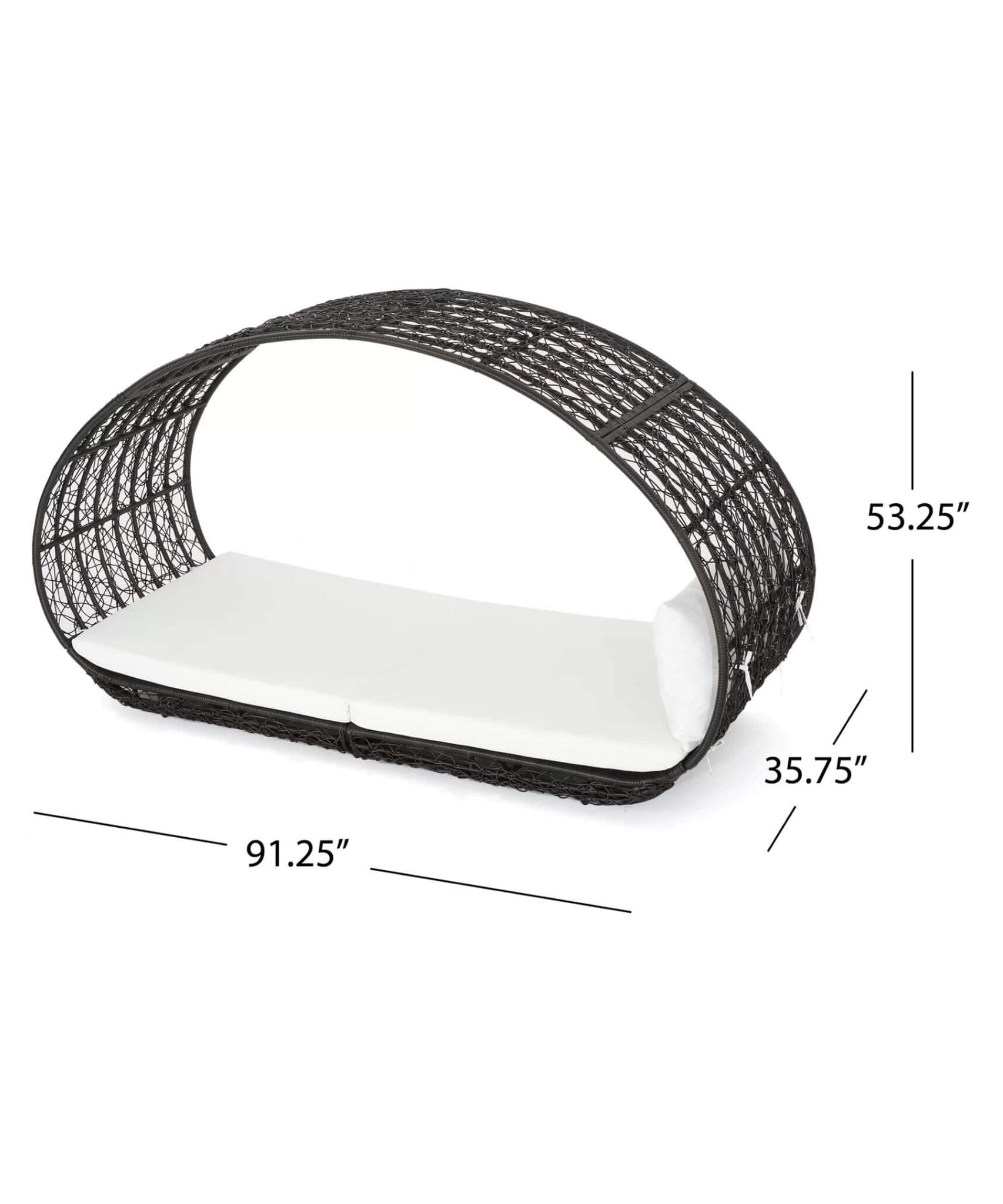 Alora Large 2-Person Abigal Outdoor Wicker Daybed With Aluminum Frame And Cushions (SAK23942)
