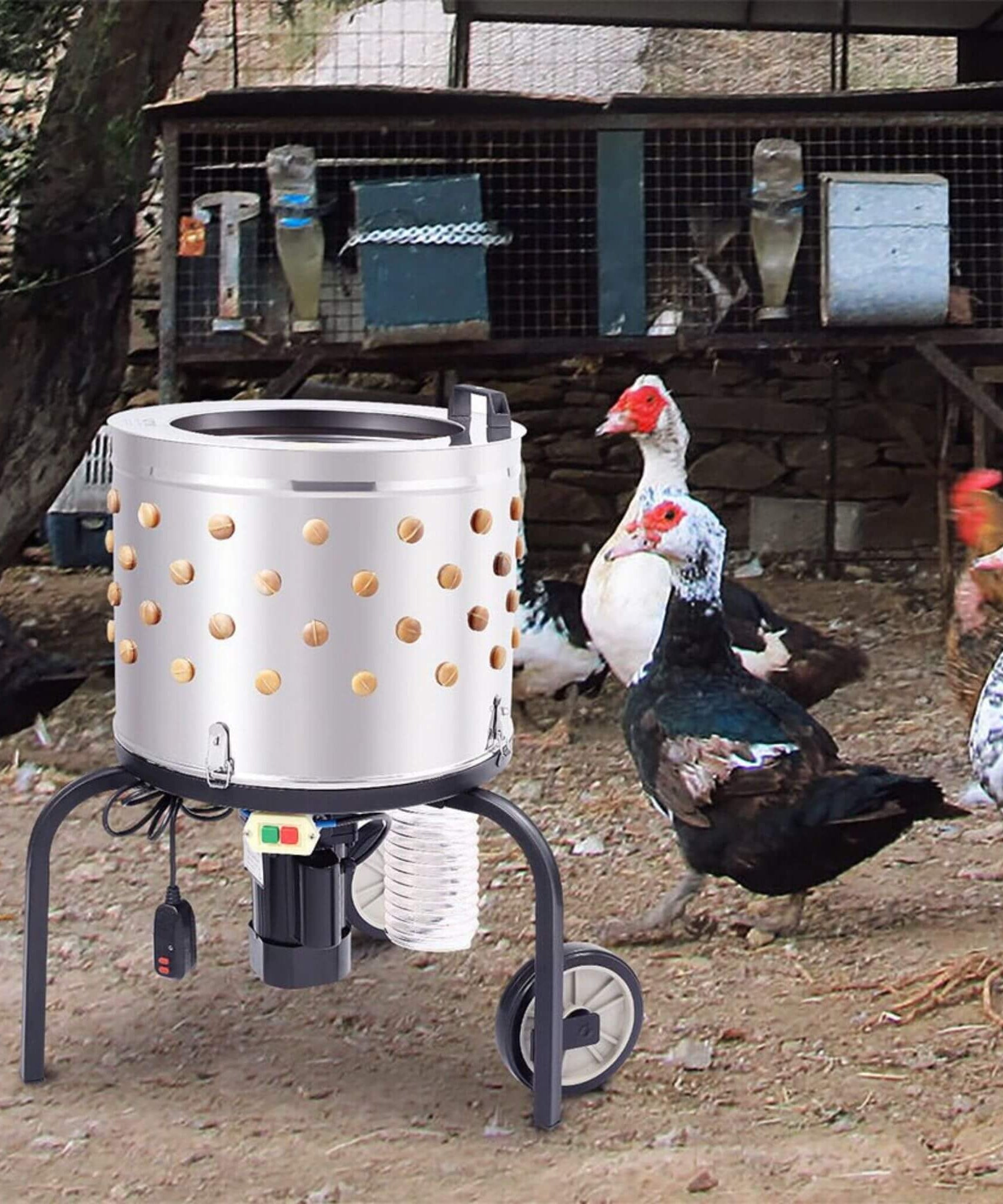 Large 20-Inch Heavy-Duty Chicken Defeathering Plucker Machine (SAK35879)