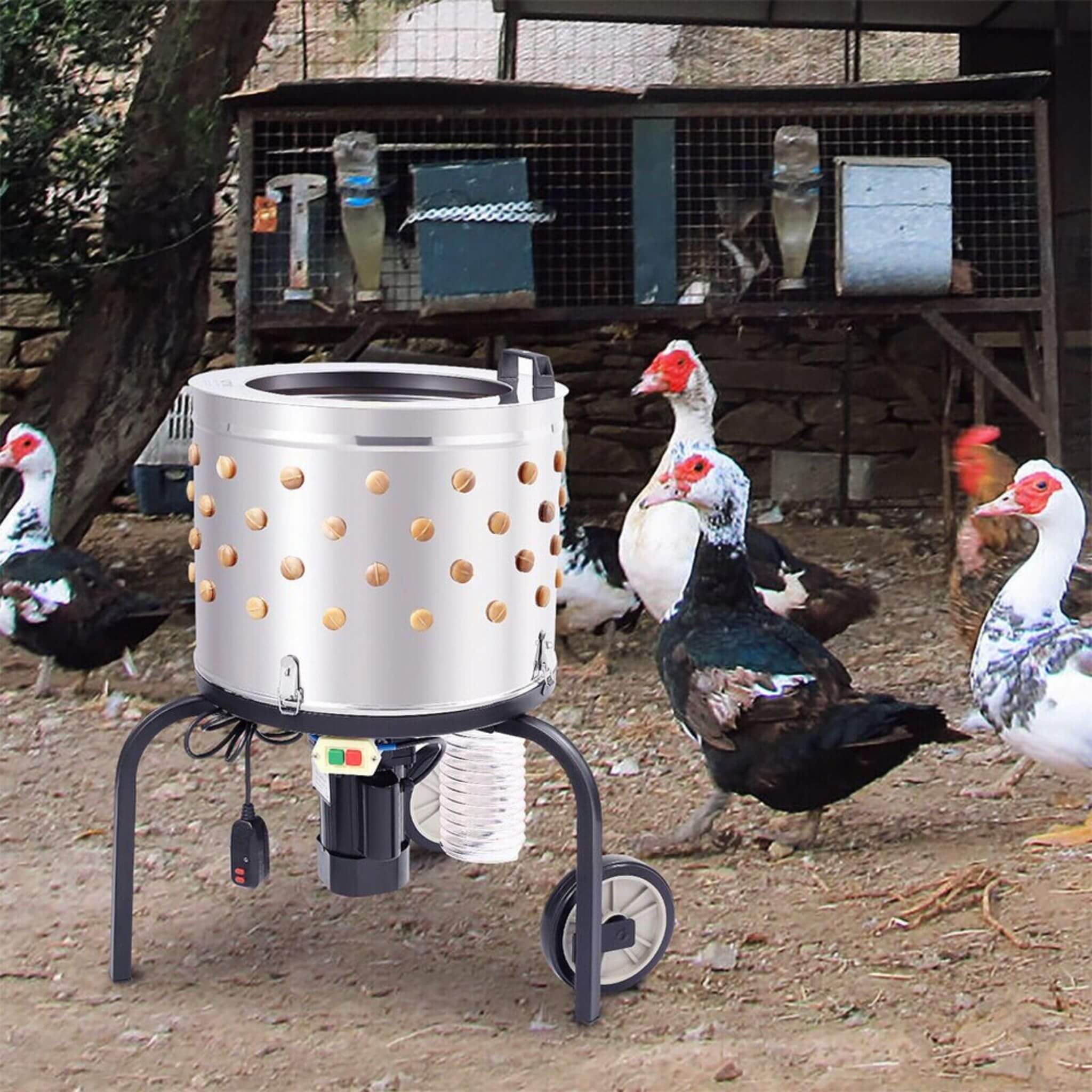 Large 20-Inch Heavy-Duty Chicken Defeathering Plucker Machine (SAK35879)