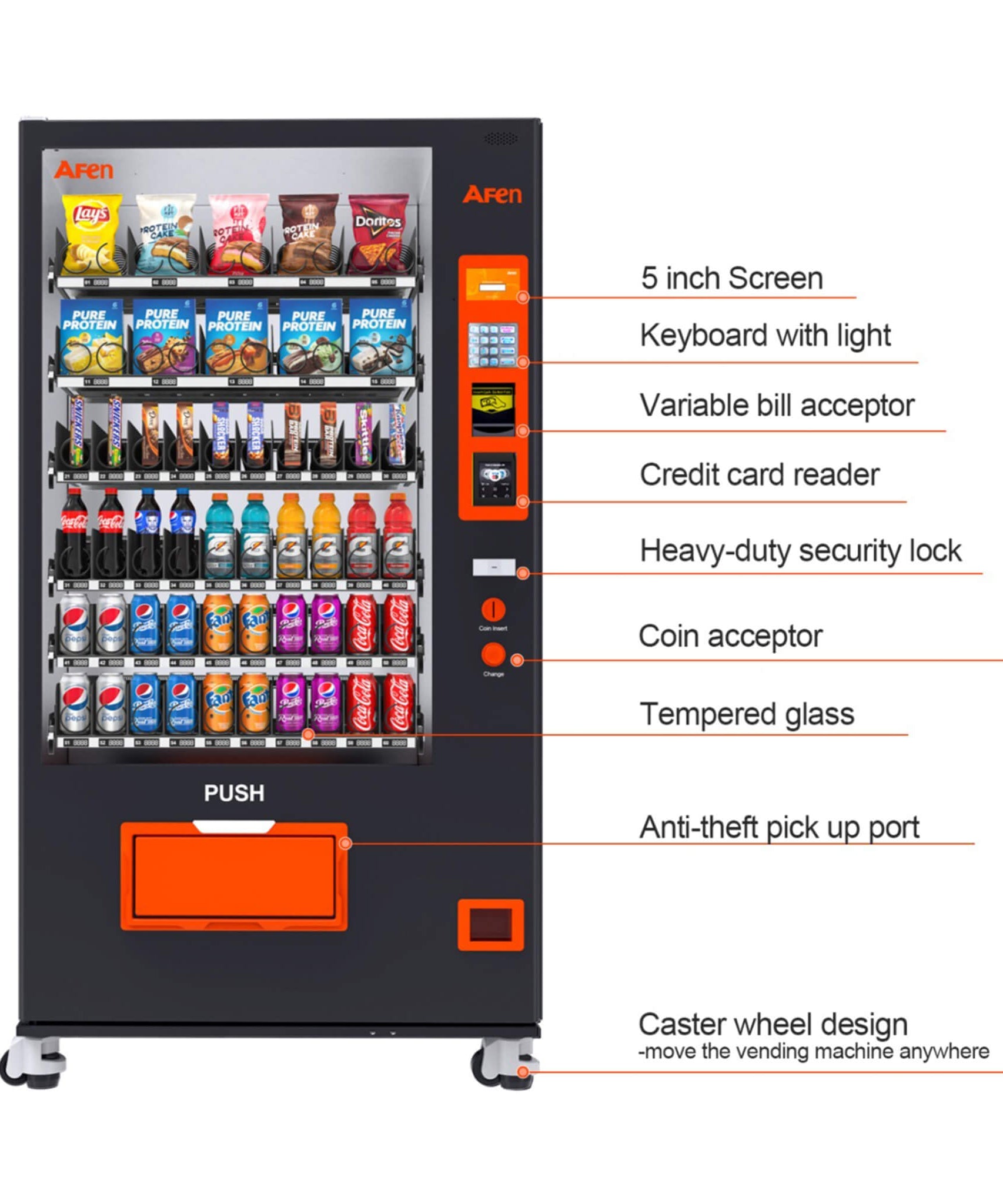 Large 60-Slot Commercial Snack And Drink Refrigerated Combo Vending Machine (SAK58735)