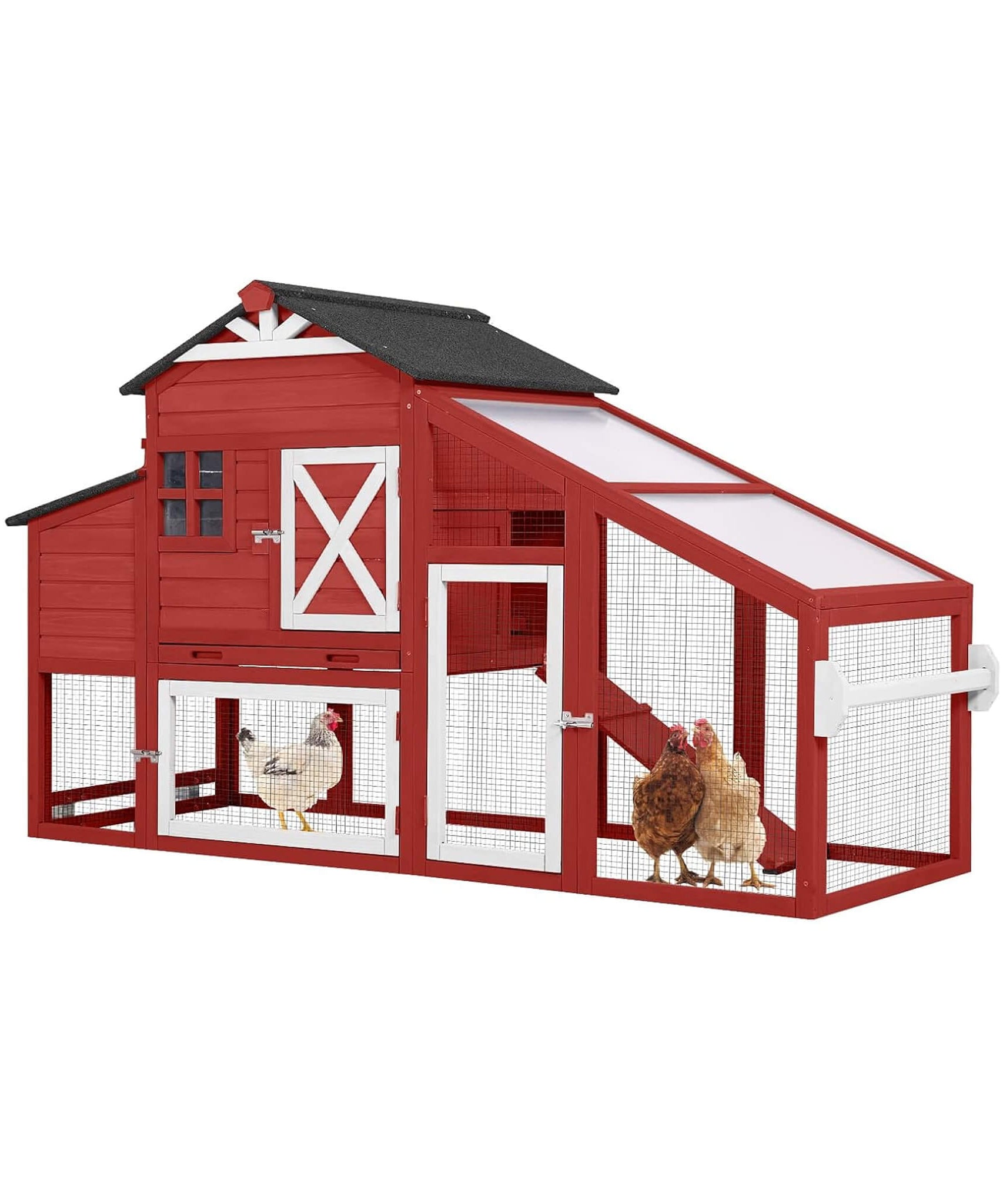 Large 73-Inch Portable Chicken Coop With Wheels And Nesting Box (SAK27495)