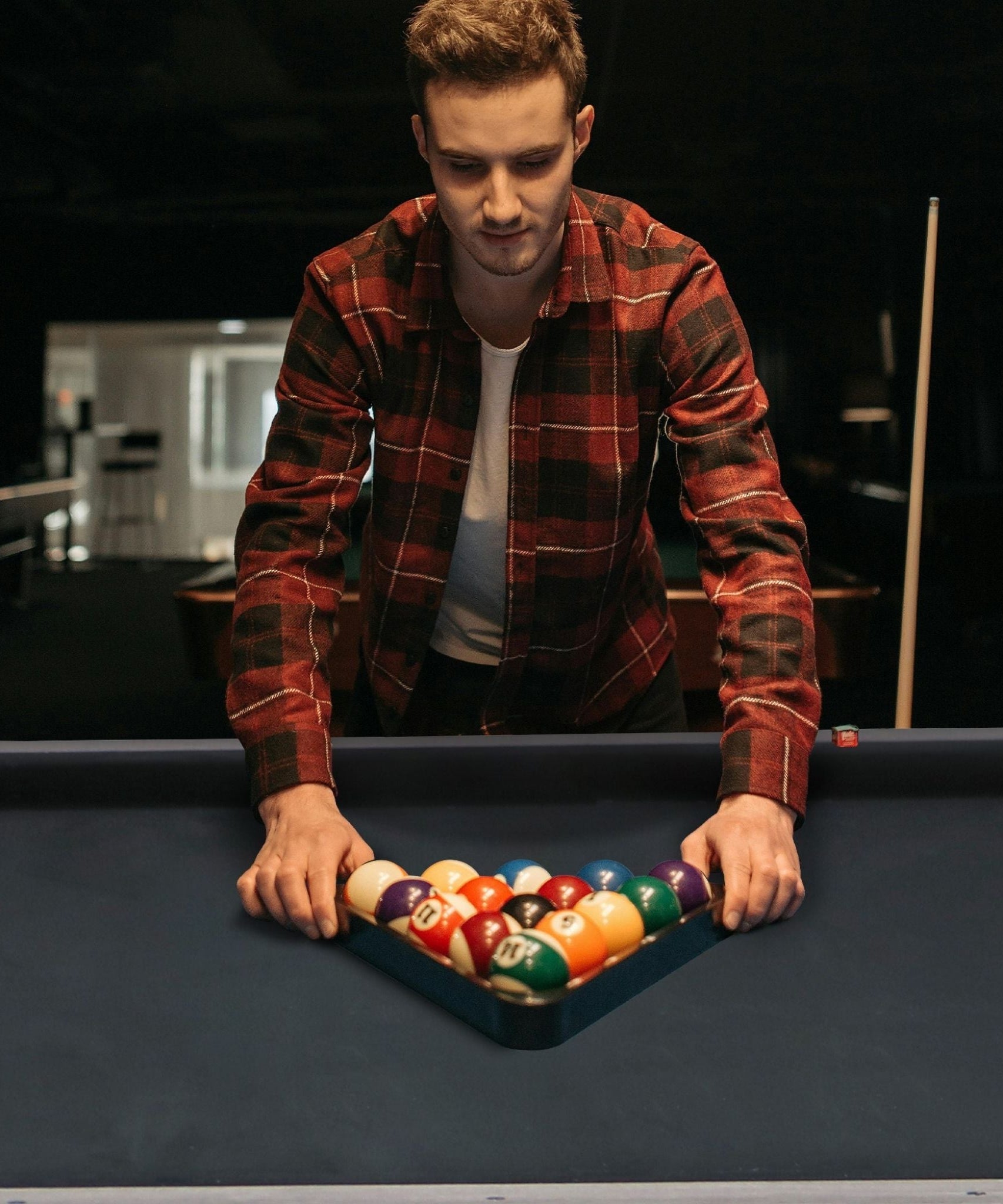 Large 84-Inch Rustic Gray Pool Table With Cues, Balls And X-Legs (SAK54361)