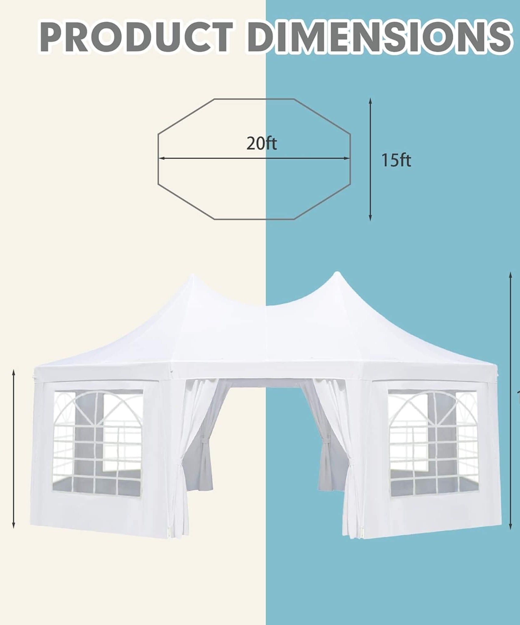 Large Heavy-Duty Customizable Party Tent With Sidewalls And Windows (SAK72615)