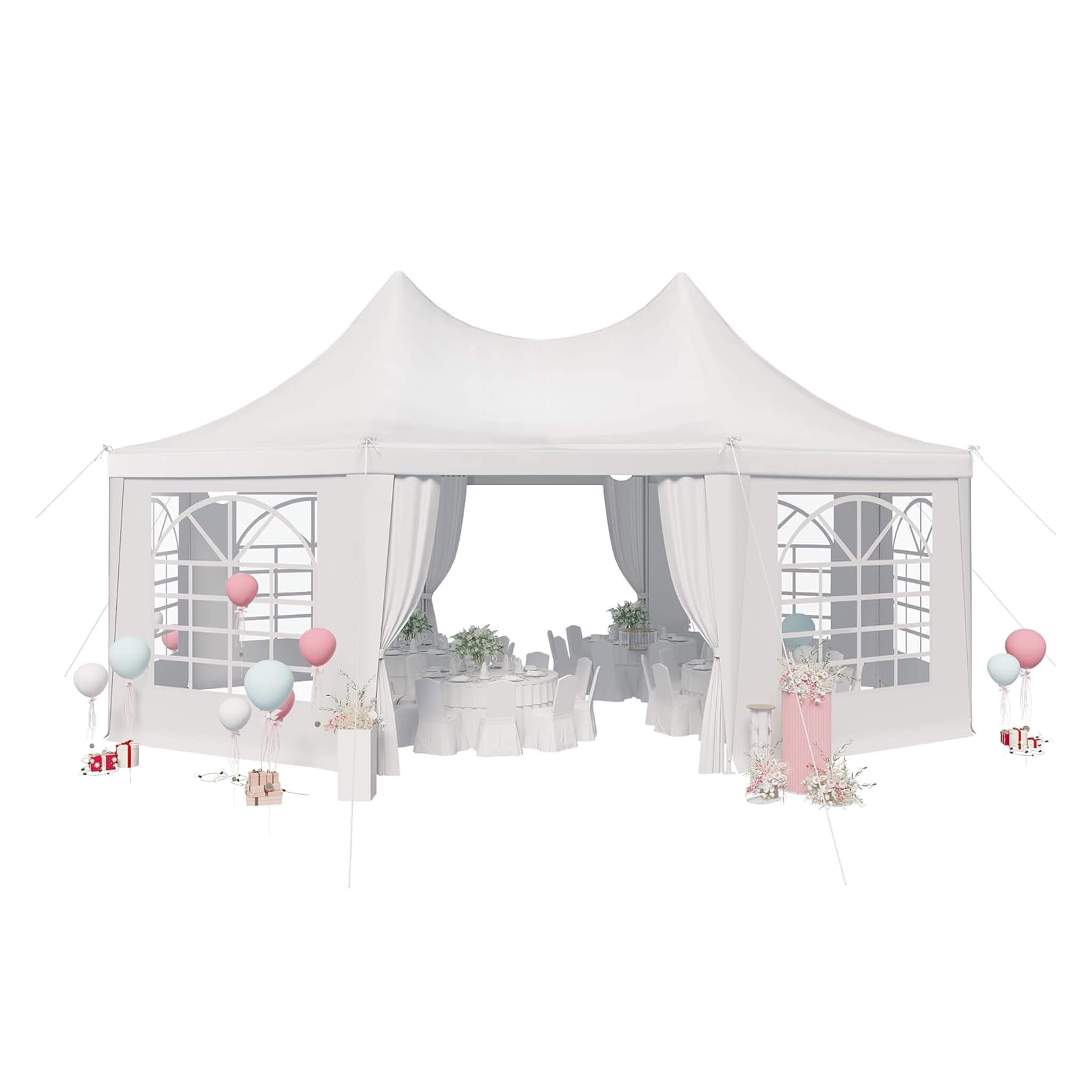 Large Heavy-Duty Customizable Party Tent With Sidewalls And Windows (SAK72615)