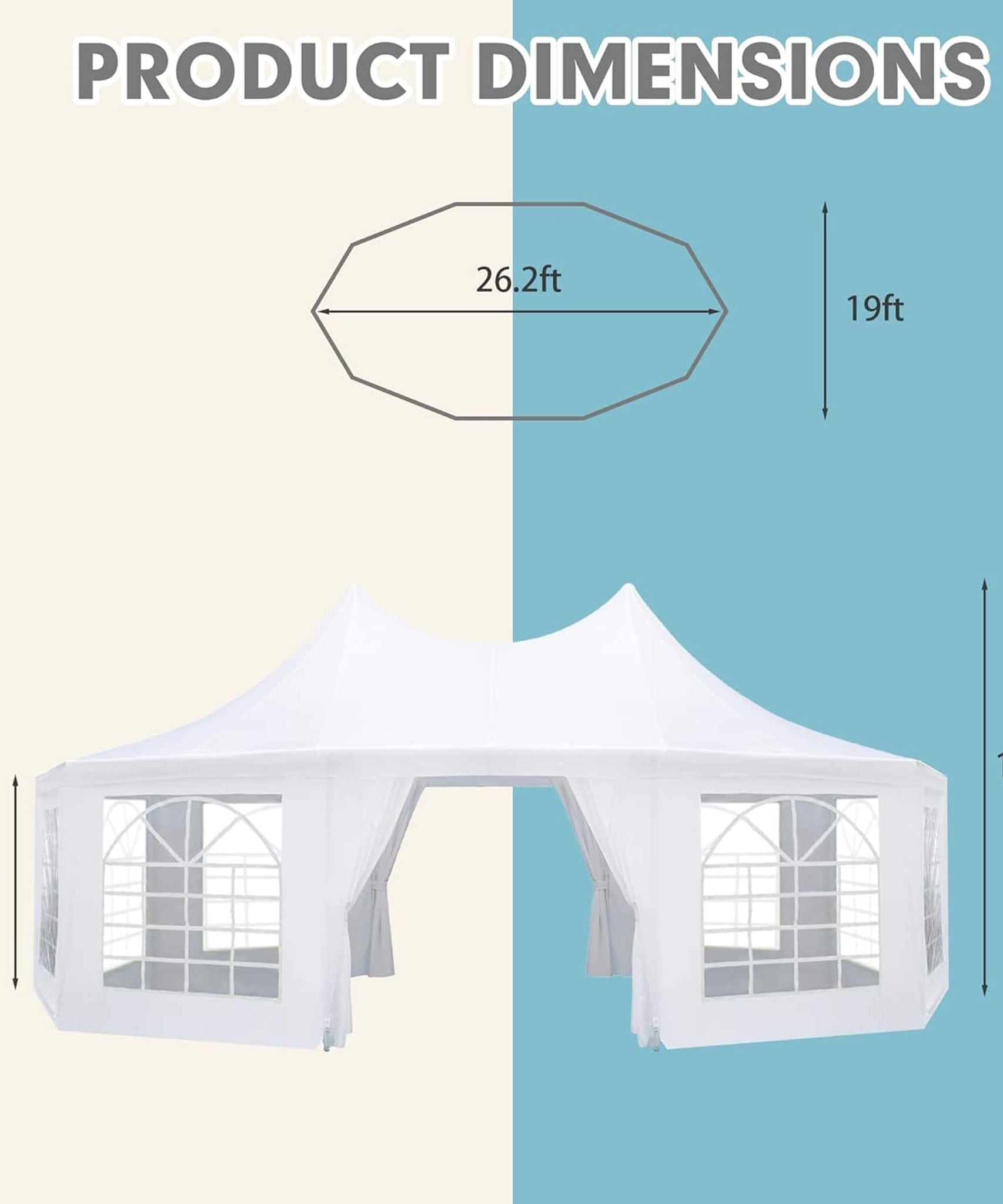 Large Heavy-Duty Customizable Party Tent With Sidewalls And Windows (SAK72615)