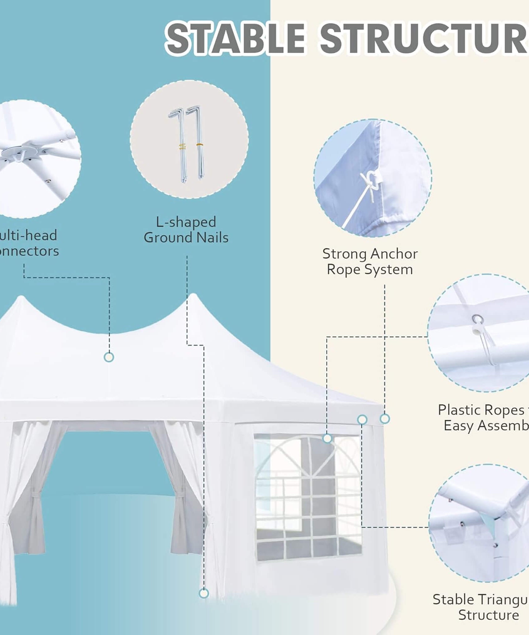 Large Heavy-Duty Customizable Party Tent With Sidewalls And Windows (SAK72615)