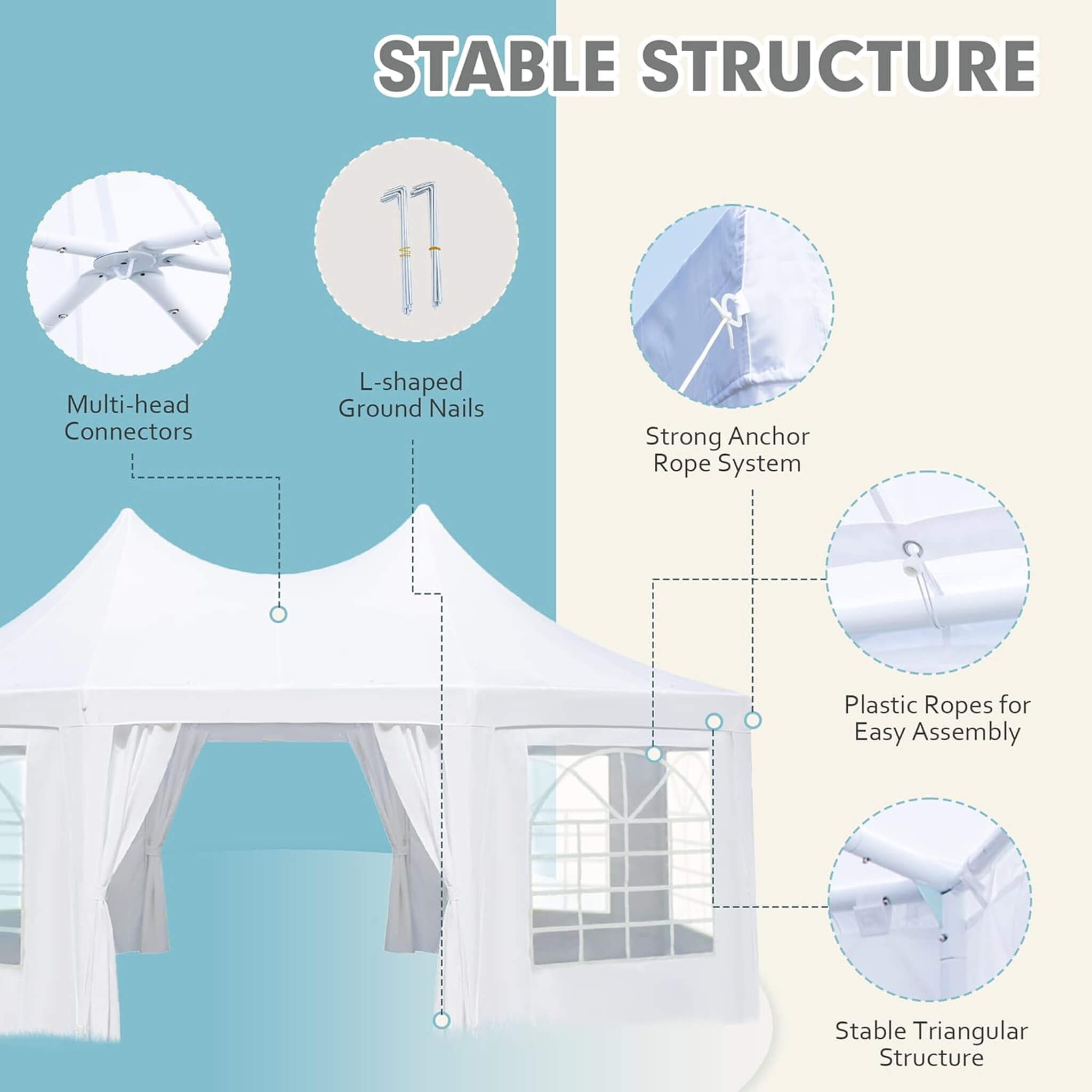 Large Heavy-Duty Customizable Party Tent With Sidewalls And Windows (SAK72615)