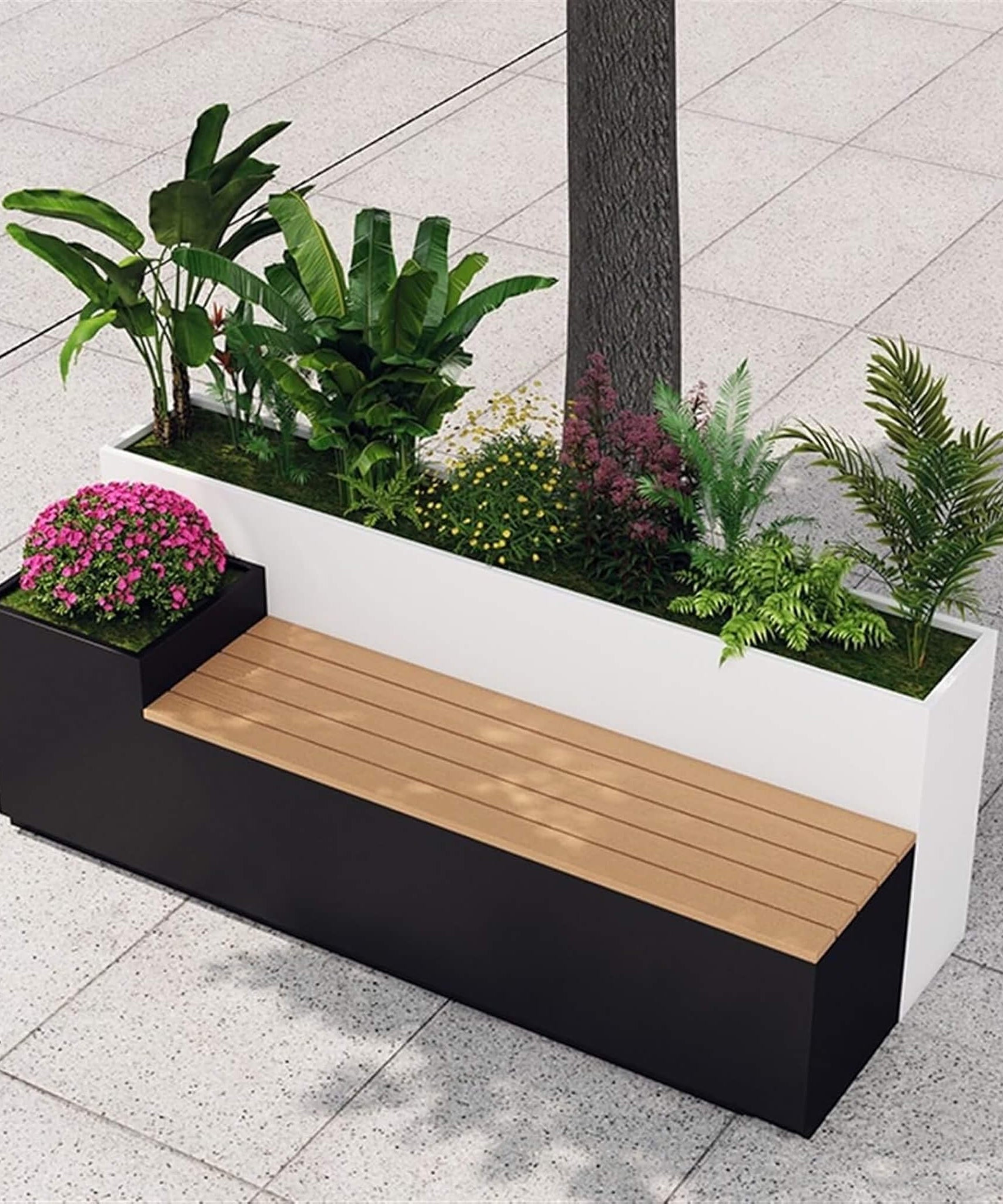 Large Outdoor All-Weather Commercial Flower Box Potting Bench [Made To Order] (SAK70249)