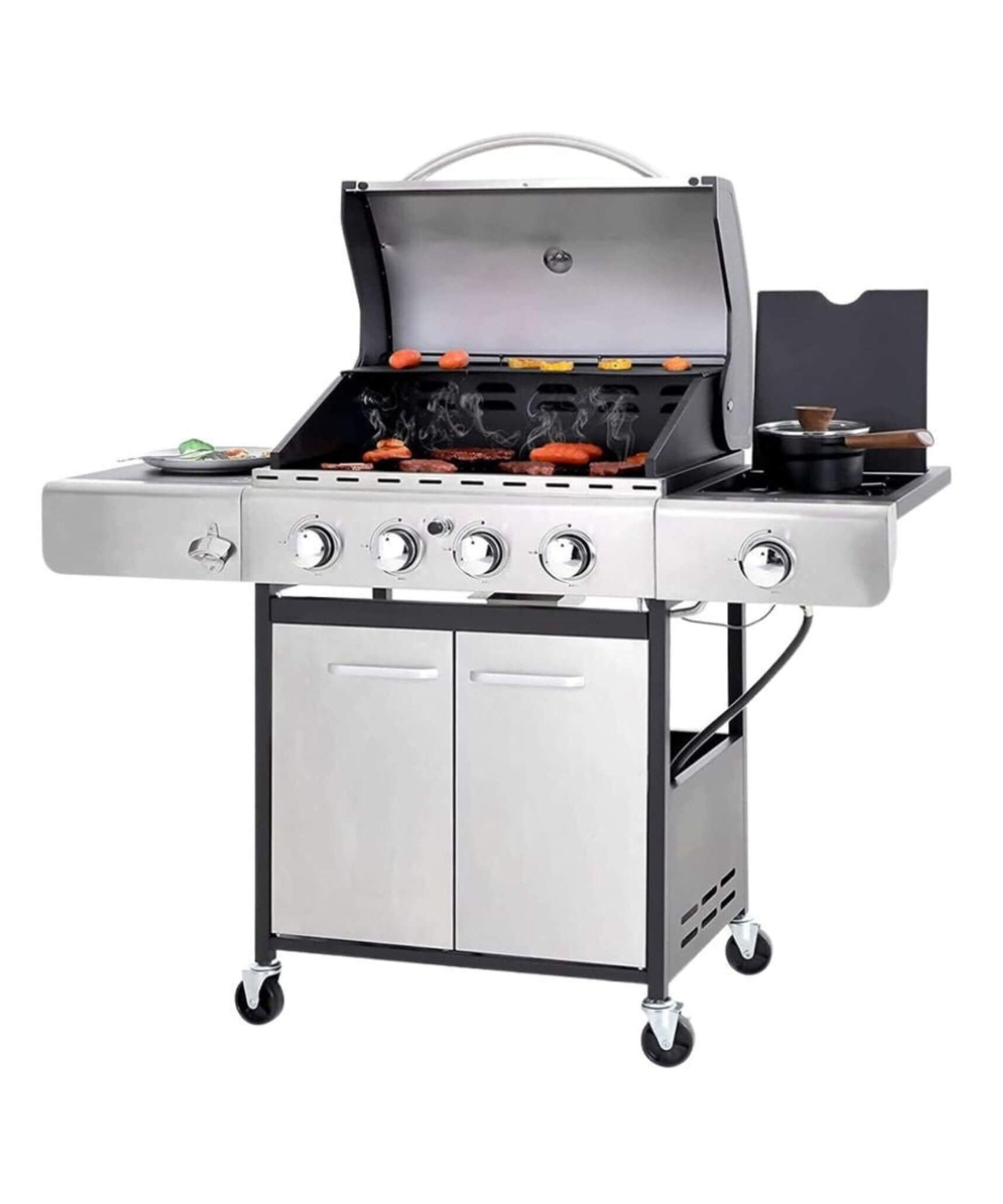 Large Outdoor 42K BTU BBQ Stainless Steel Propane Gas Grill With 4 Burners (SAK61283)