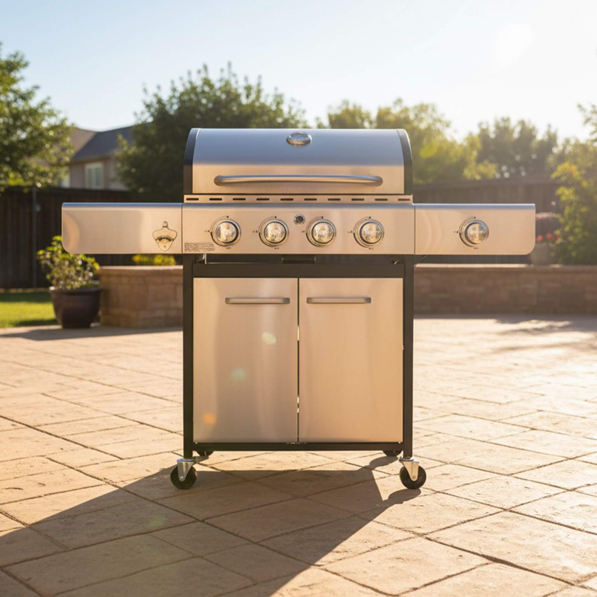 Large Outdoor 42K BTU BBQ Stainless Steel Propane Gas Grill With 4 Burners (SAK61283)