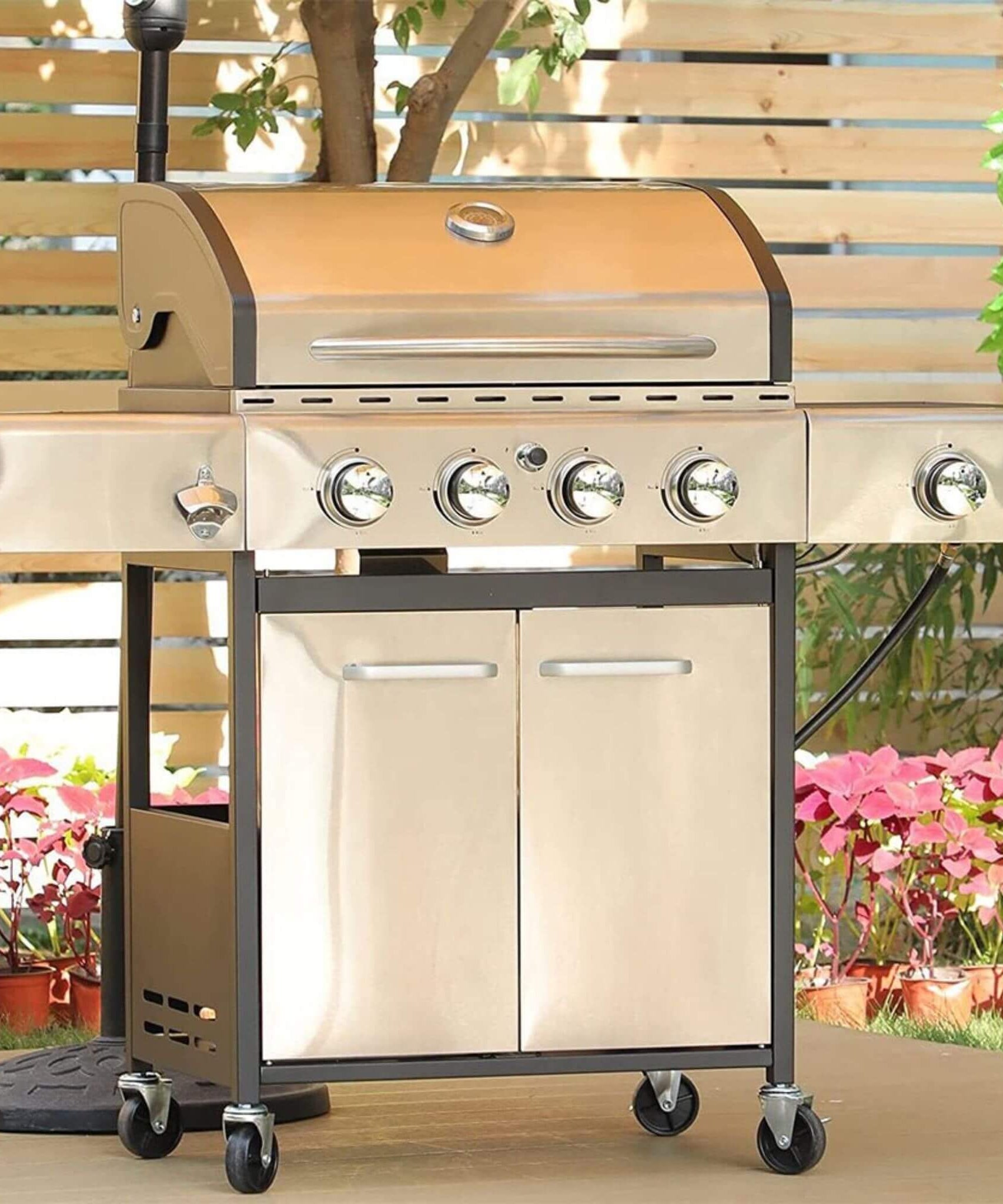 Large Outdoor 42K BTU BBQ Stainless Steel Propane Gas Grill With 4 Burners (SAK61283)