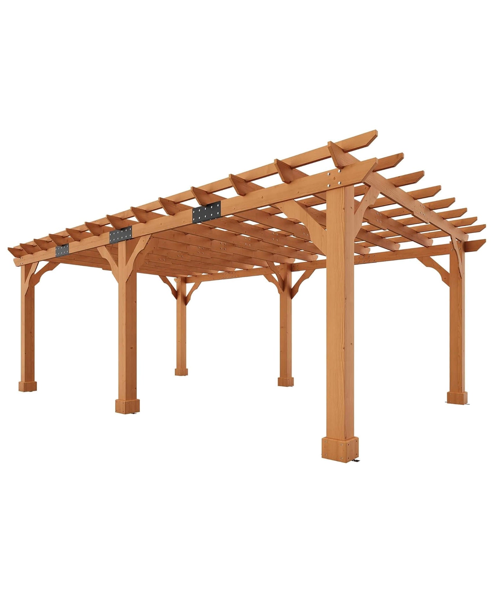 Alora Large Outdoor Cedar Wood Pergola Kit With Slatted Roof (SAK31064)