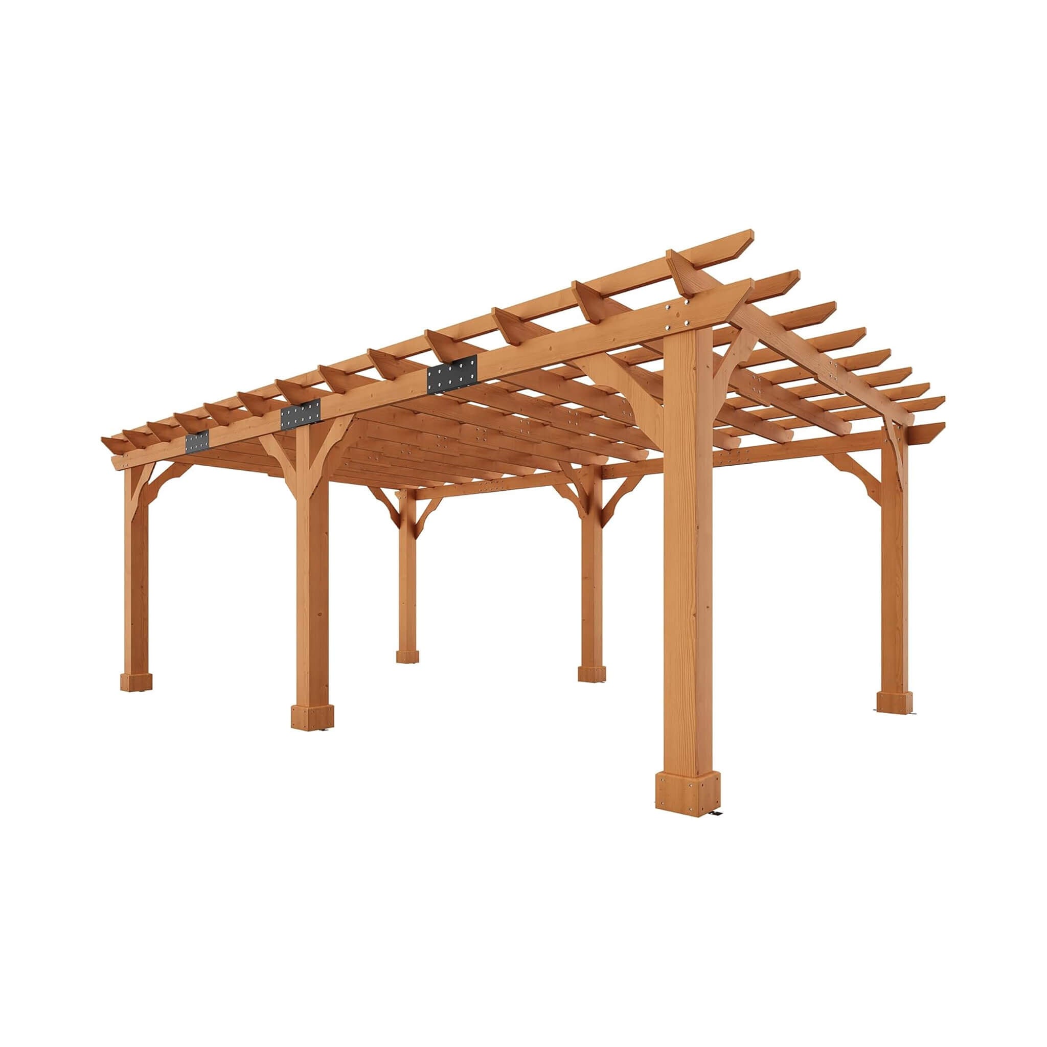 Alora Large Outdoor Cedar Wood Pergola Kit With Slatted Roof (SAK31064)