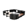 Alora Large Outdoor Quadrilateral Spa Surround Rattan Sectional Sofa Set With Storage Compartments (SAK80217)