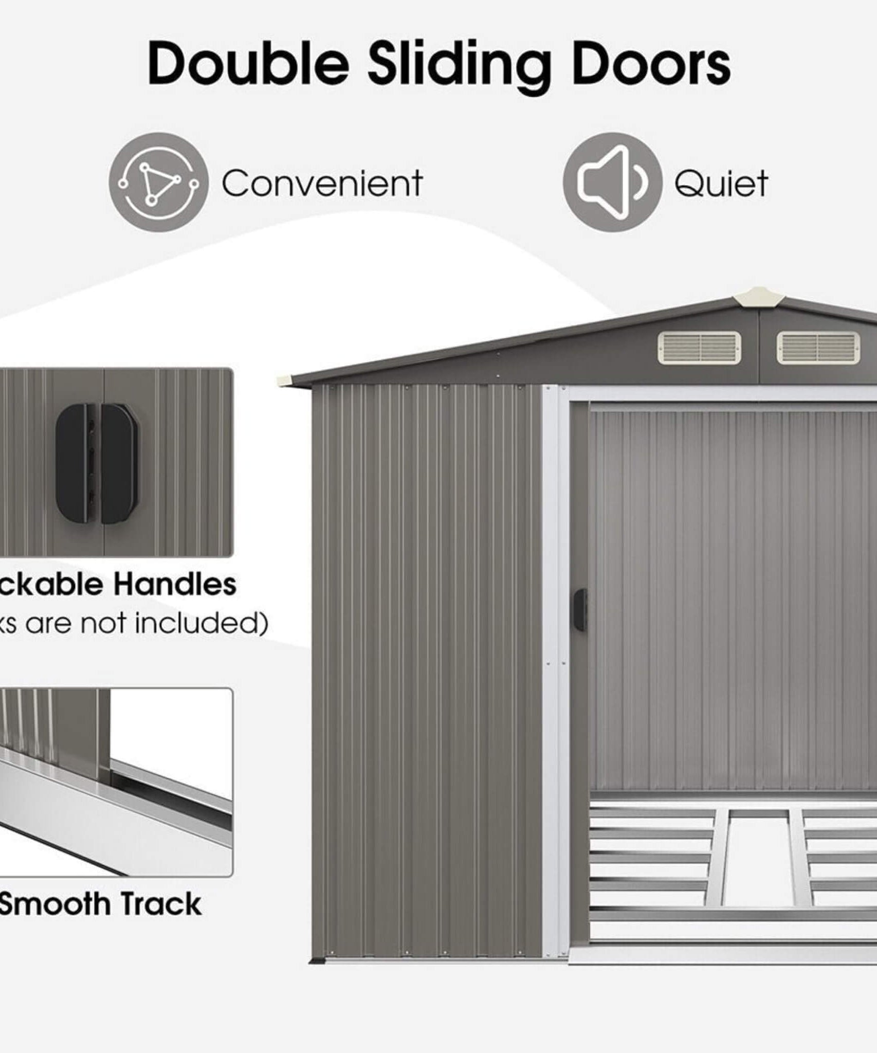 [08X06FT] Alora Premium Outdoor Steel Tool Storage Garden Backyard Shed (SAK74185)
