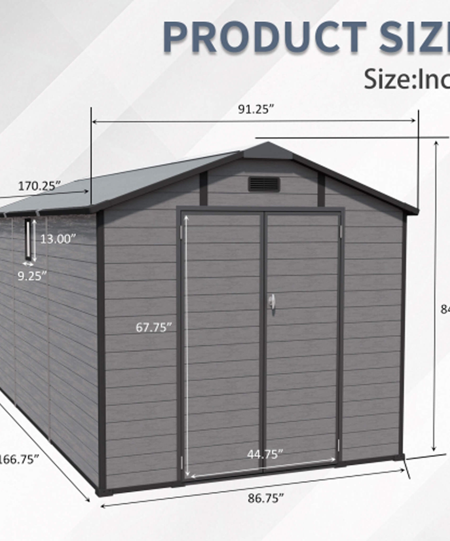Alora Large Plastic Lockable Resin Outdoor Storage Shed With Window And Floor (SAK25870)