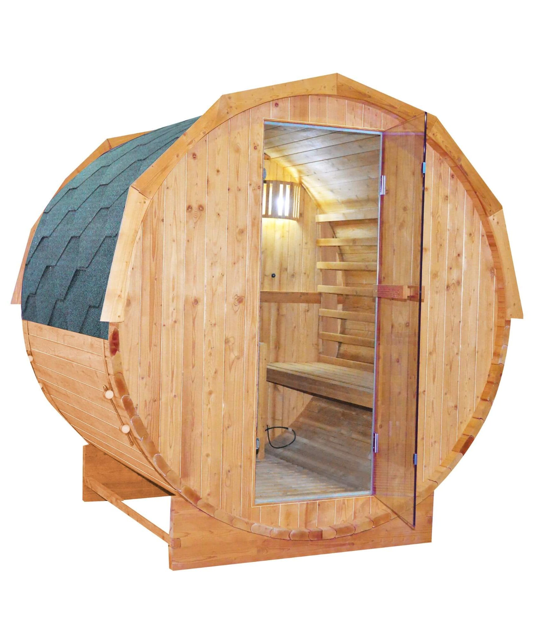Thermora Ignite Large Premium American White Oak Outdoor Wooden Barrel Sauna With 4.5KW Sauna Heater (SAK45968)