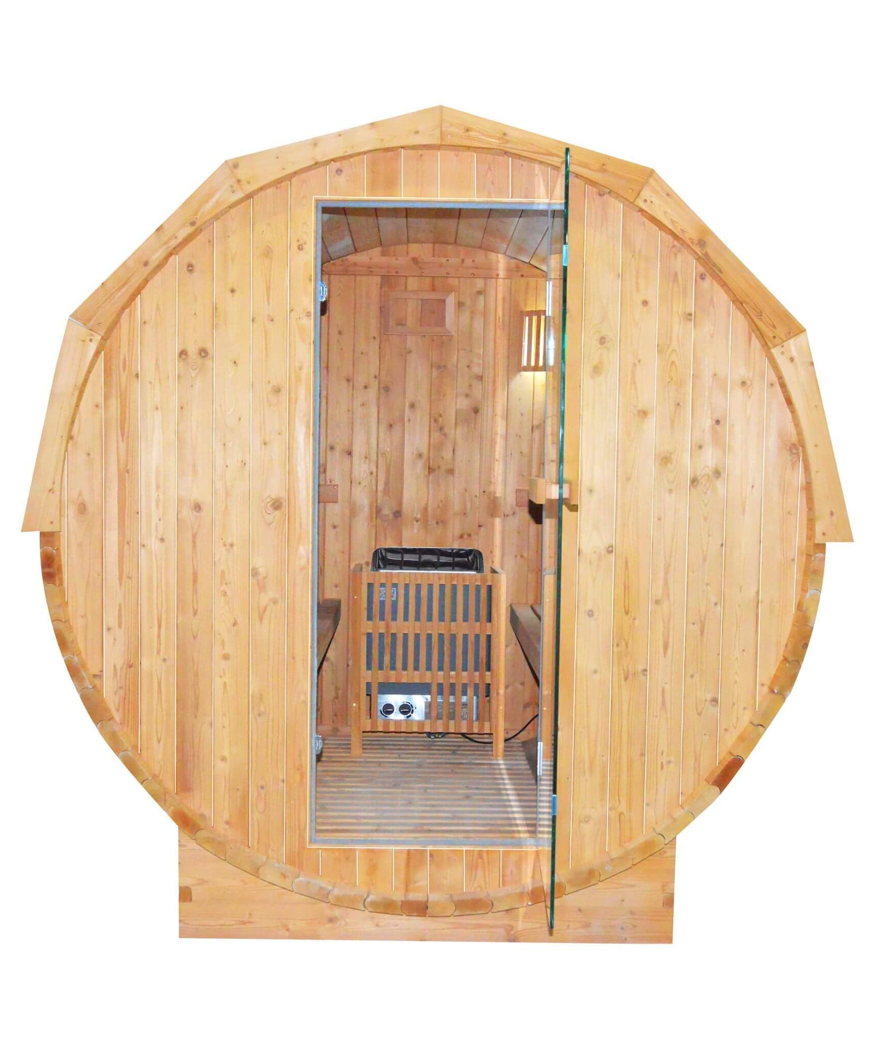 Thermora Ignite Large Premium American White Oak Outdoor Wooden Barrel Sauna With 4.5KW Sauna Heater (SAK45968)