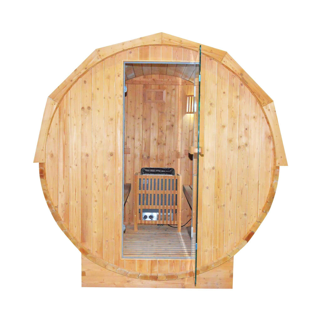 Thermora Ignite Large Premium American White Oak Outdoor Wooden Barrel Sauna With 4.5KW Sauna Heater (SAK45968)